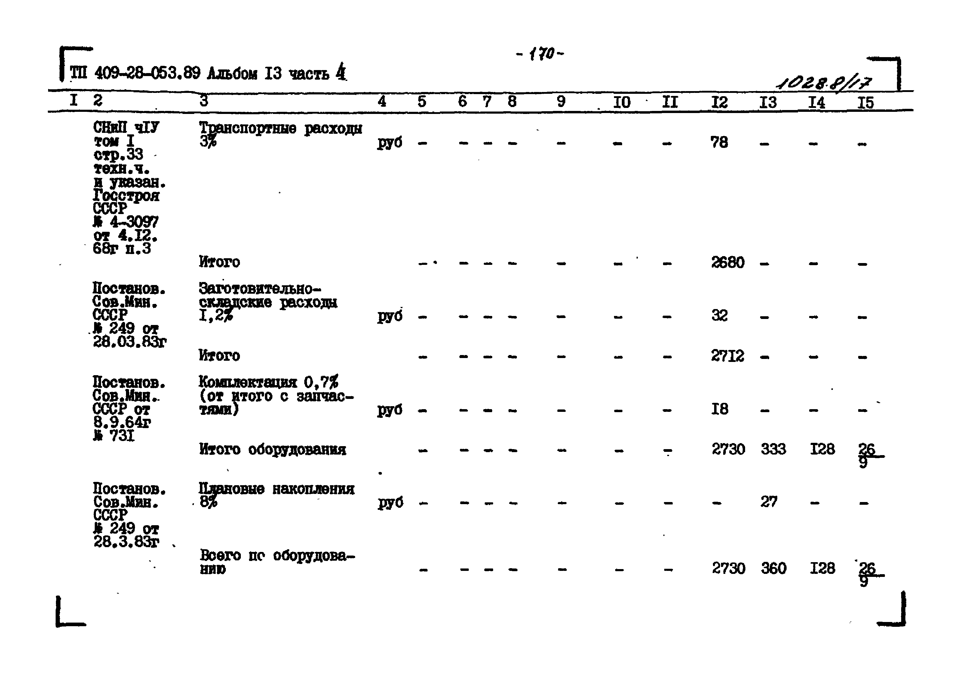 Типовые проектные решения 409-28-053.89