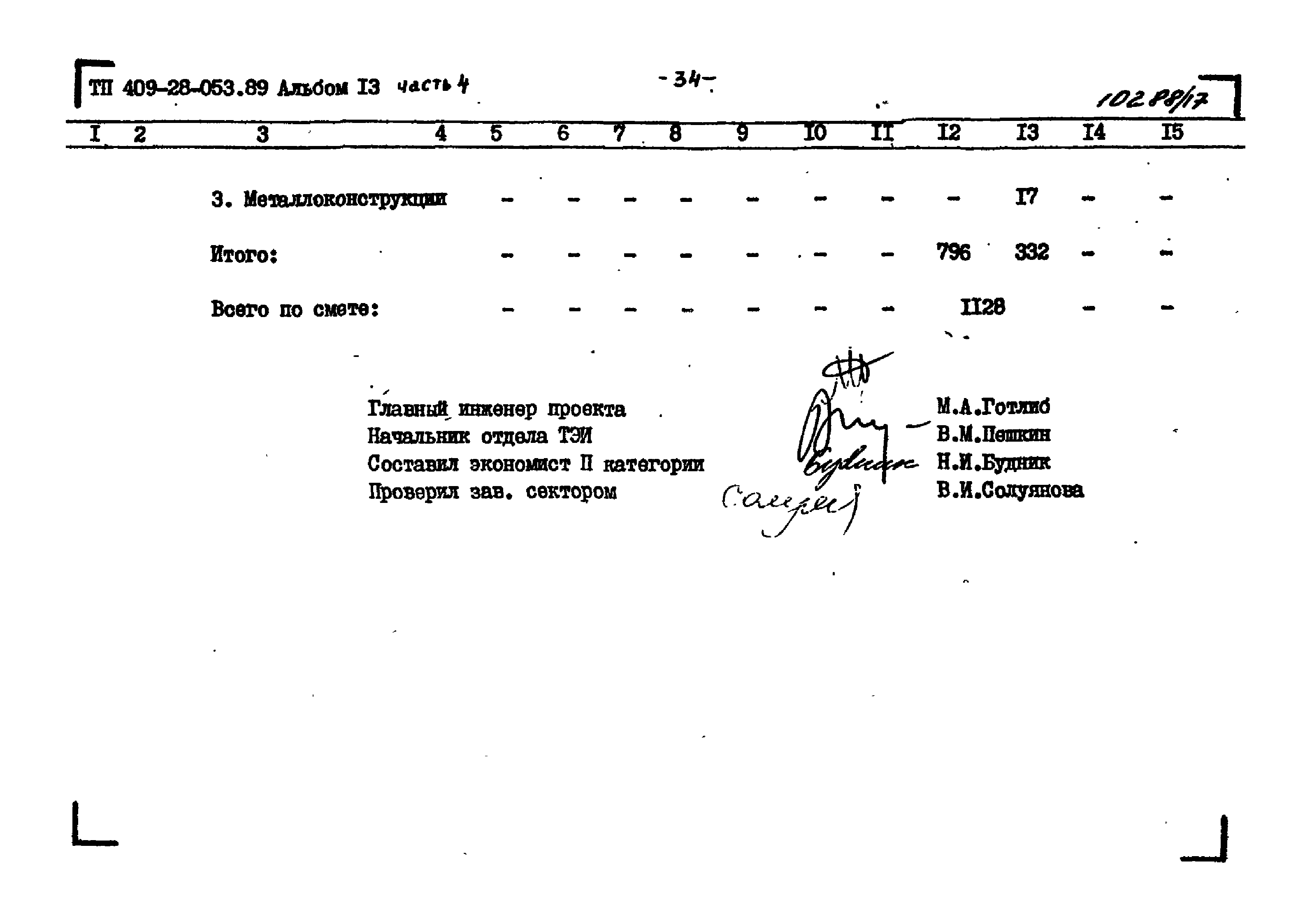 Типовые проектные решения 409-28-053.89