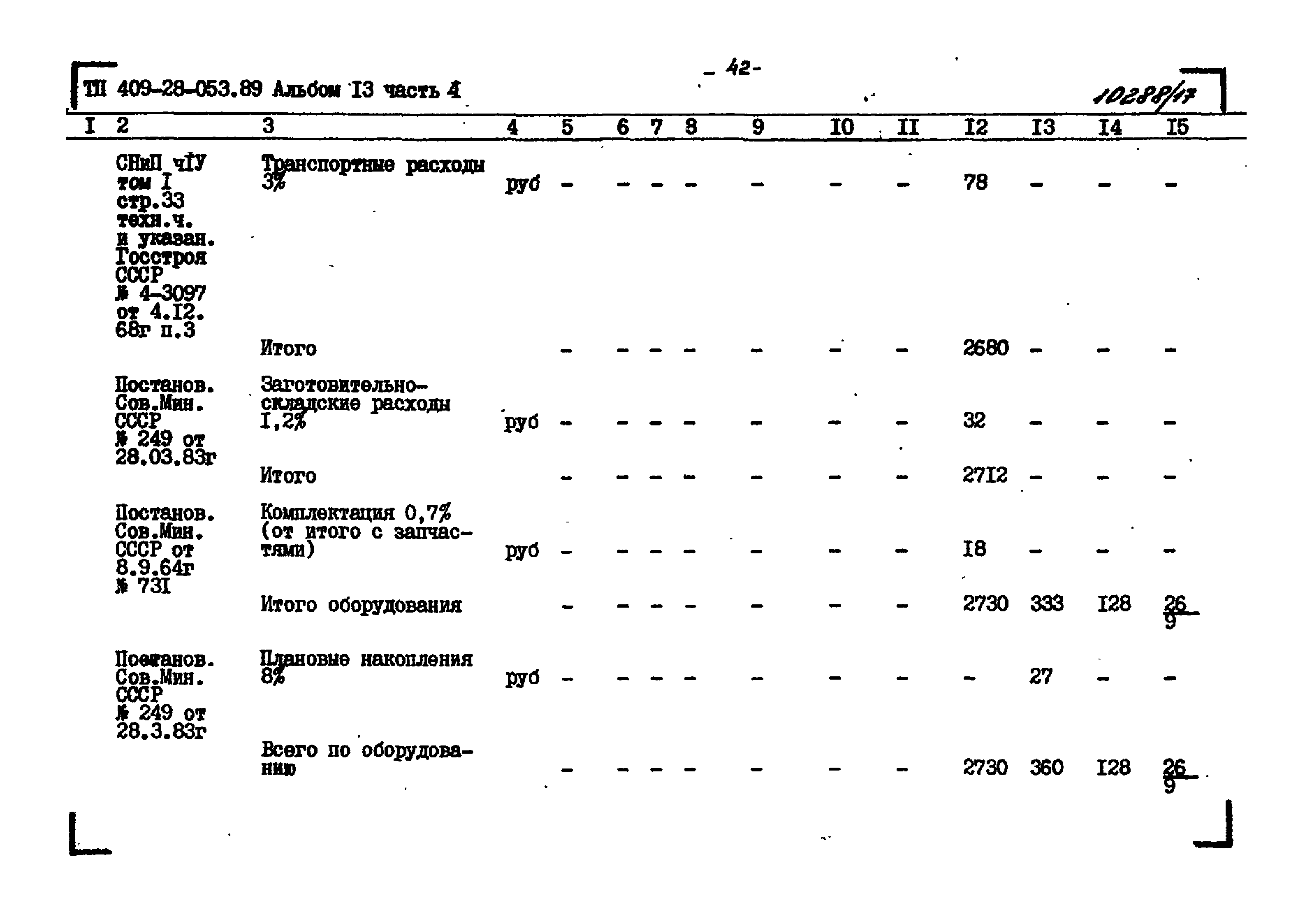 Типовые проектные решения 409-28-053.89