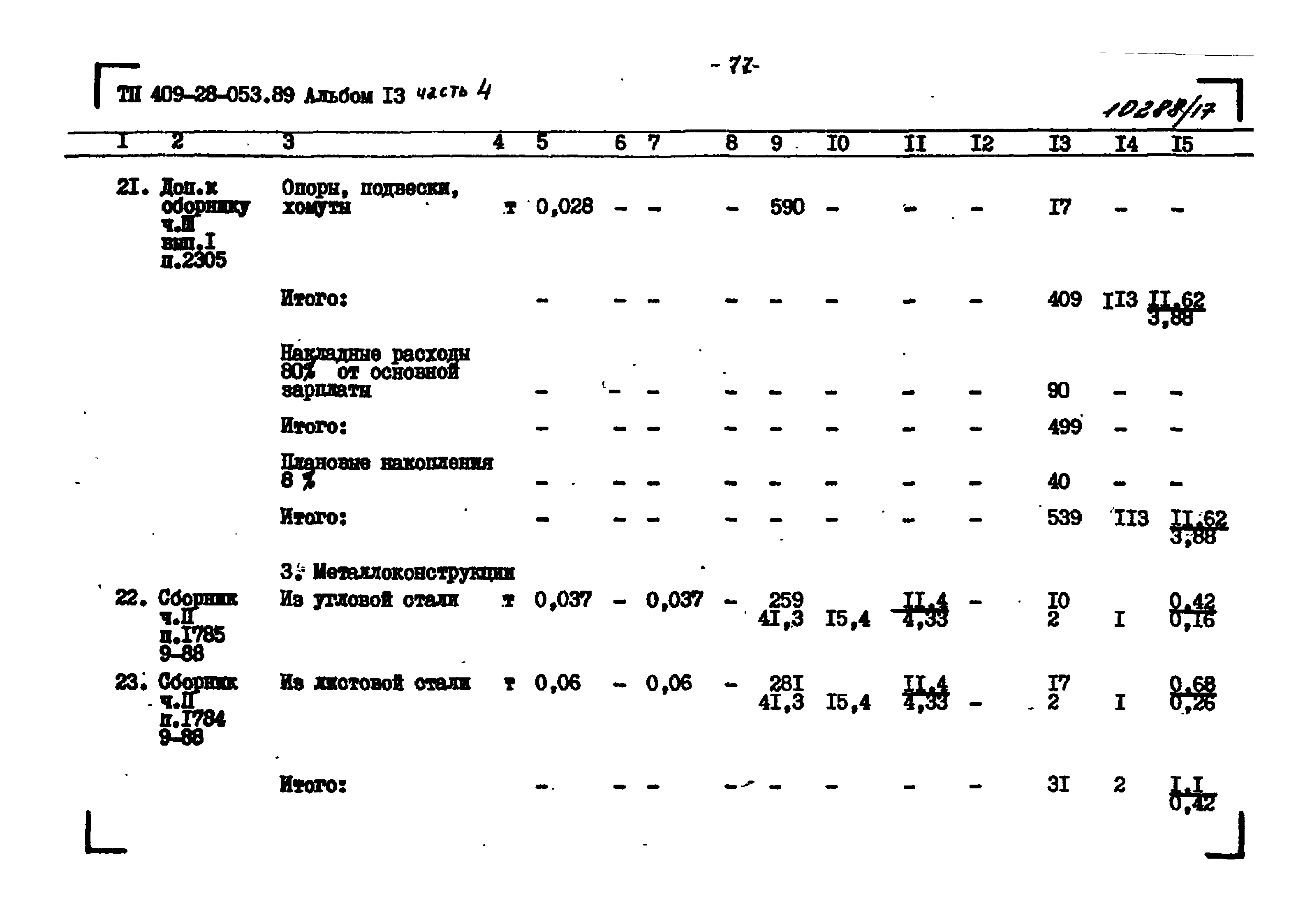 Типовые проектные решения 409-28-053.89