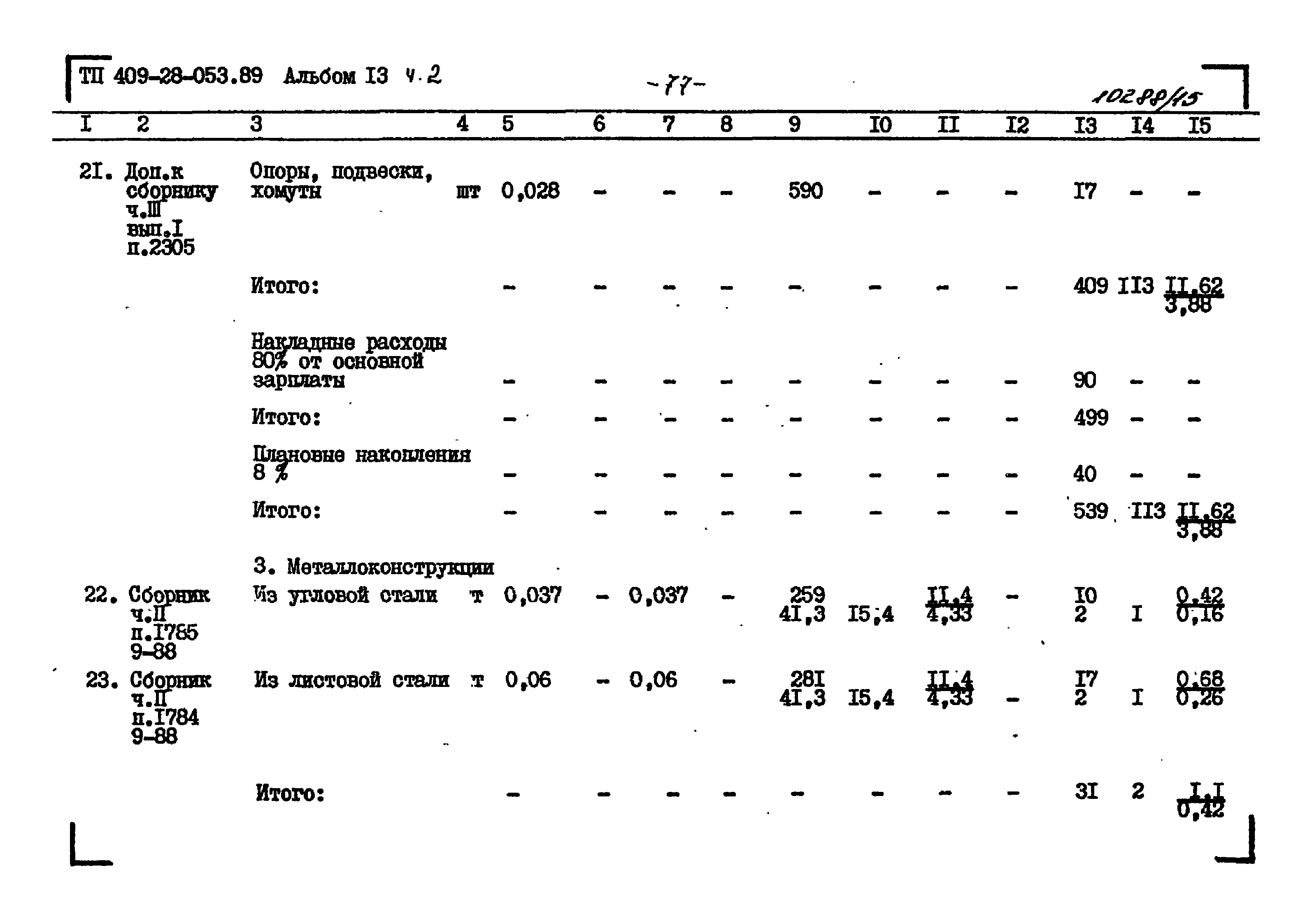 Типовые проектные решения 409-28-053.89