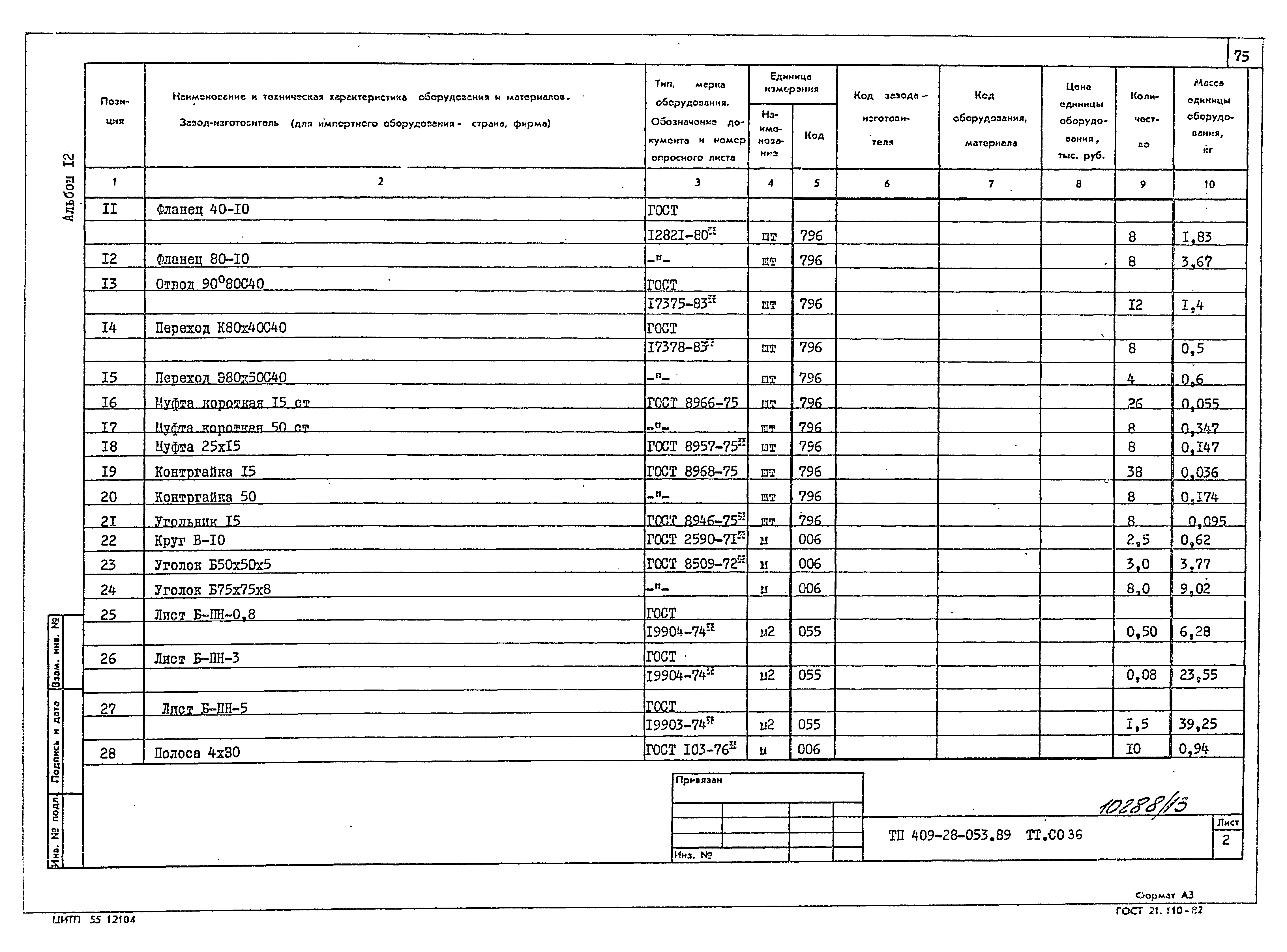 Типовые проектные решения 409-28-053.89