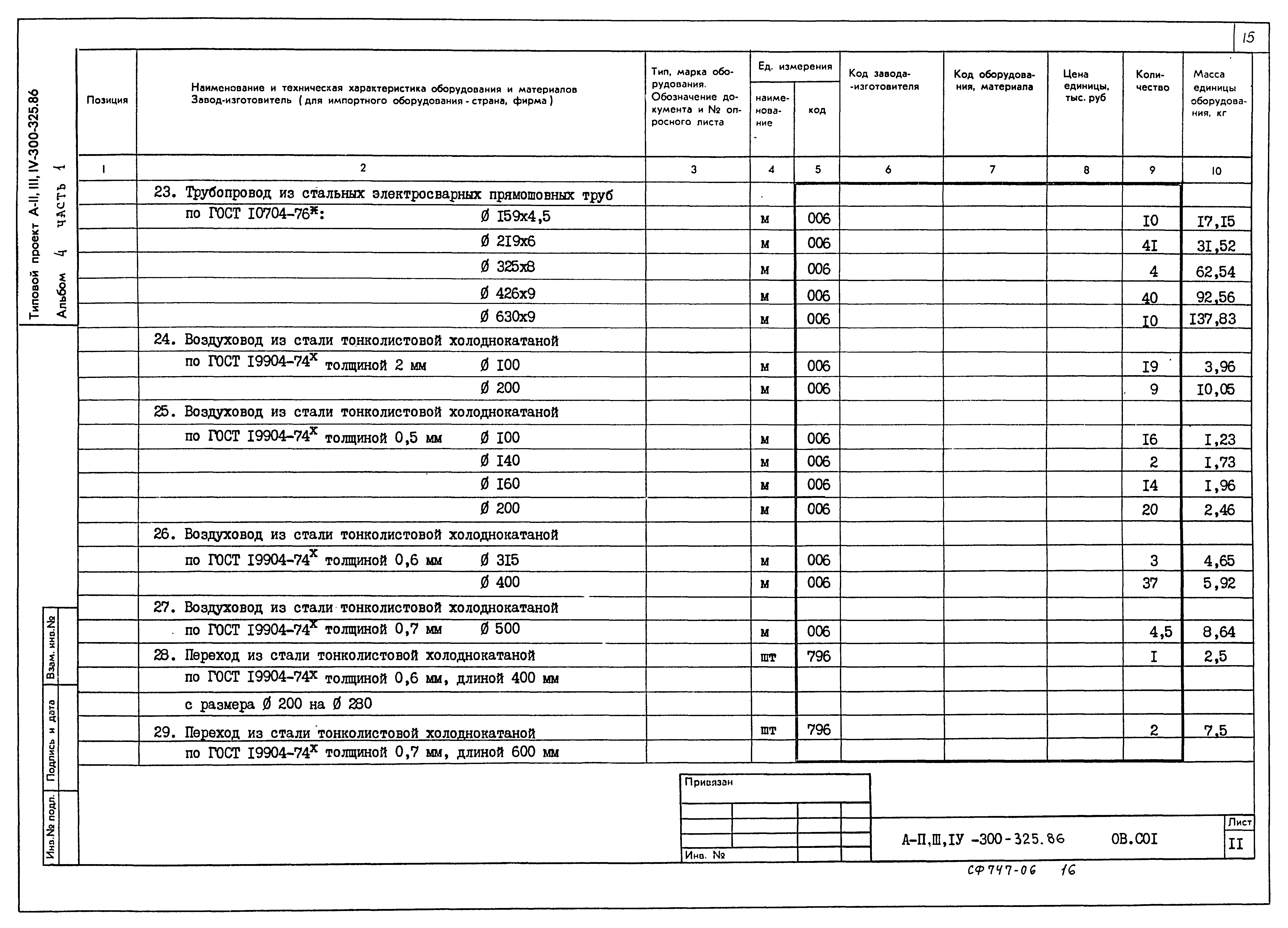 Типовой проект А-II,III,IV-300-325.86