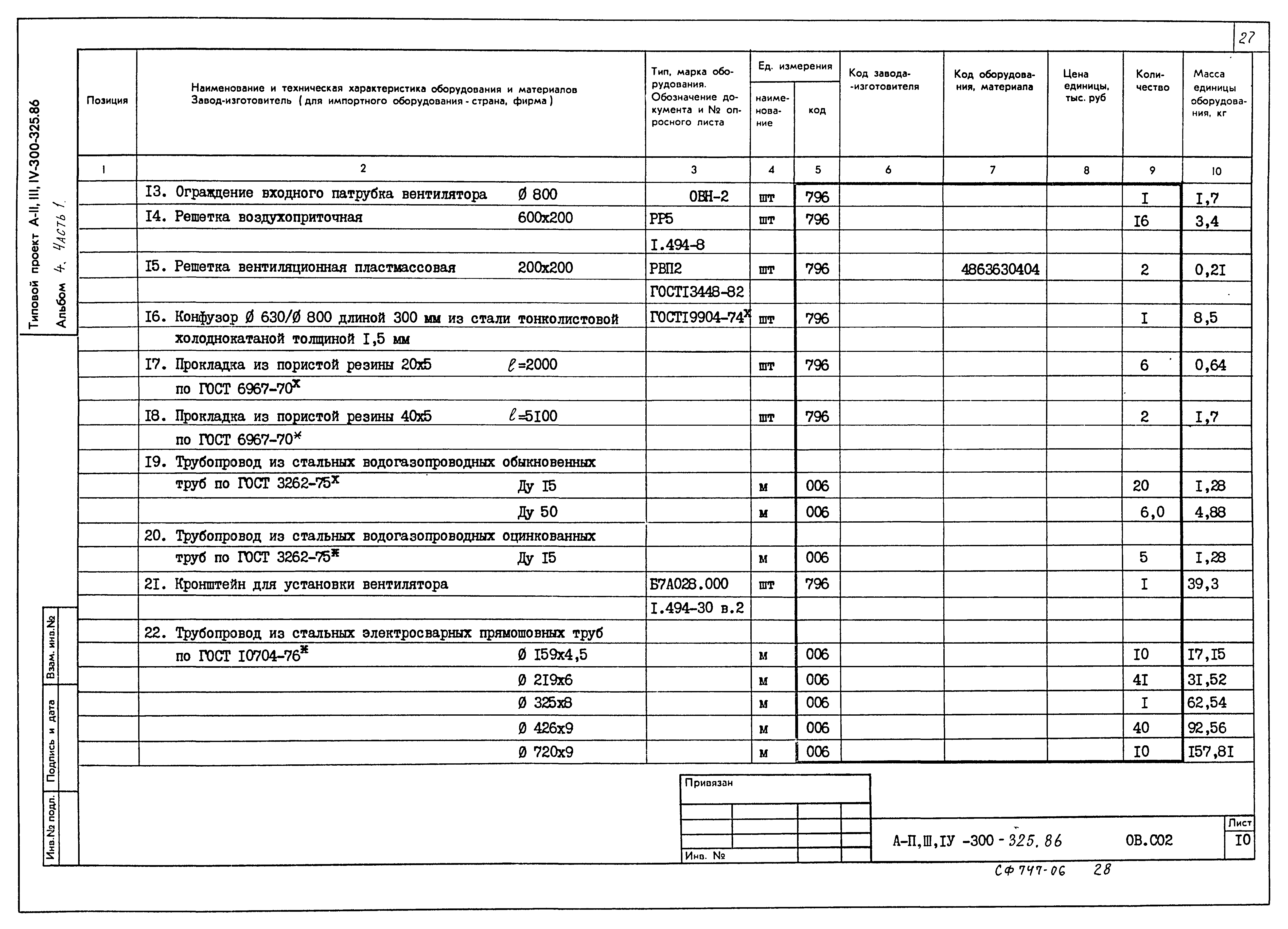 Типовой проект А-II,III,IV-300-325.86