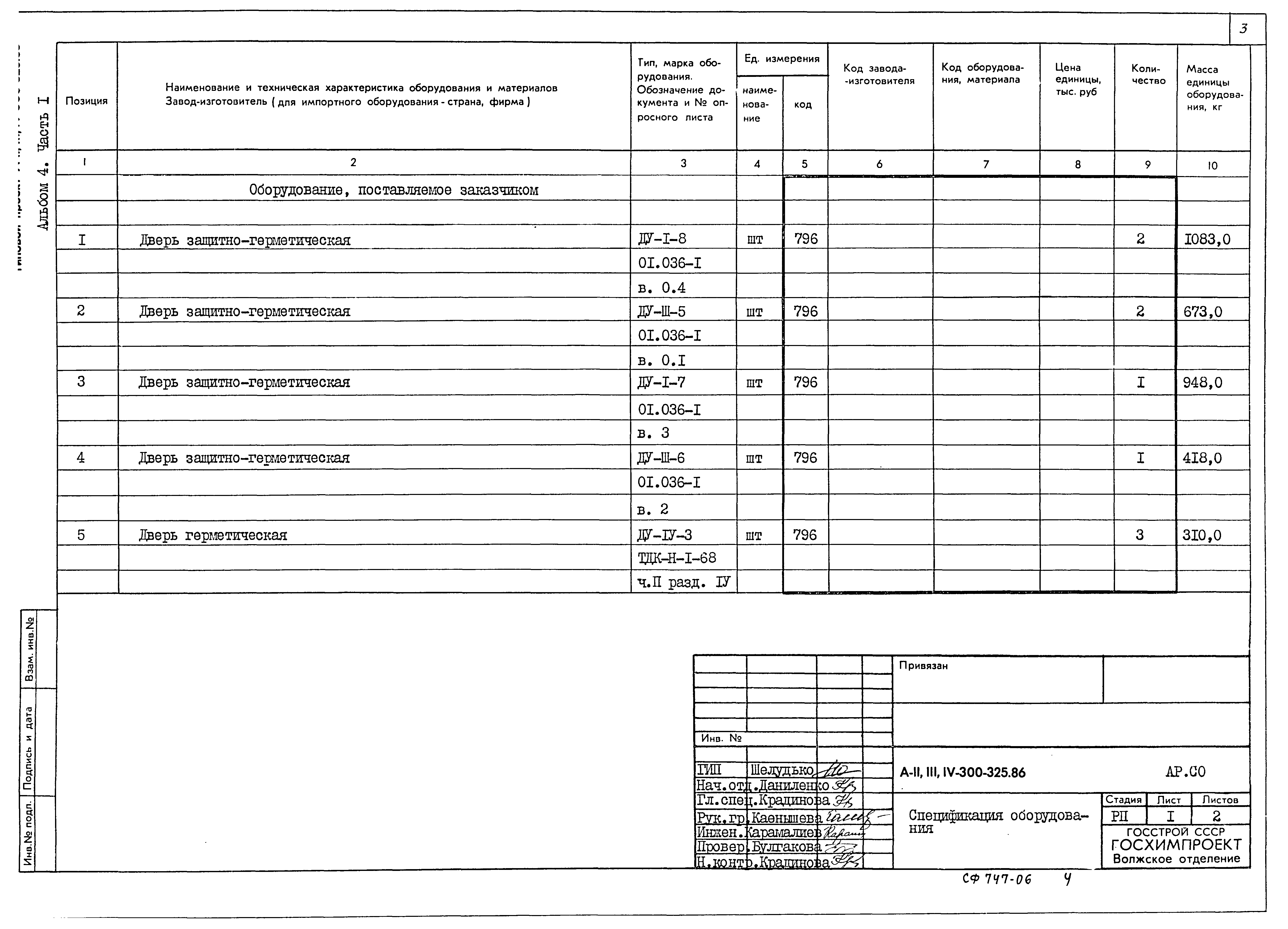 Типовой проект А-II,III,IV-300-325.86