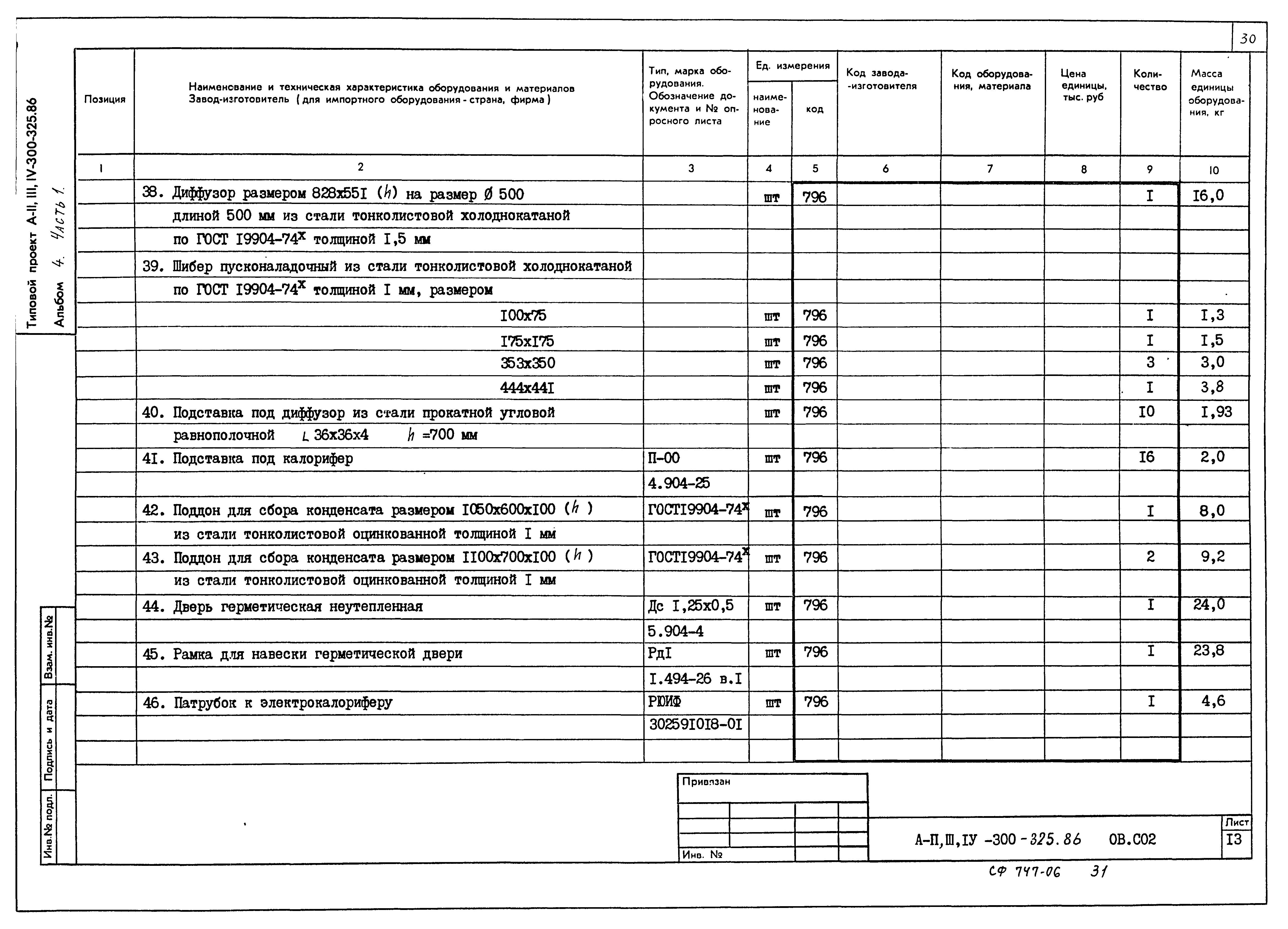 Типовой проект А-II,III,IV-300-325.86