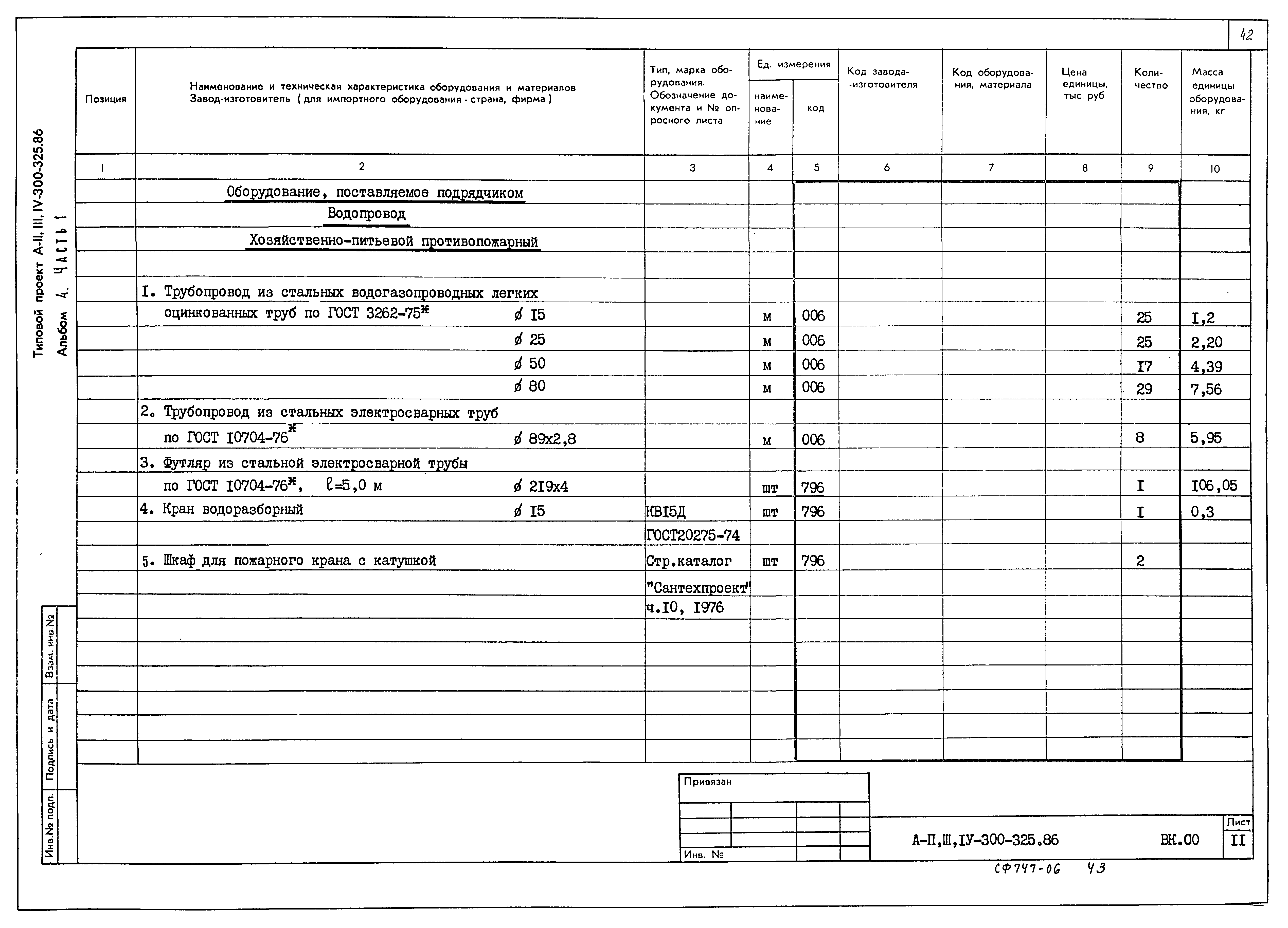 Типовой проект А-II,III,IV-300-325.86