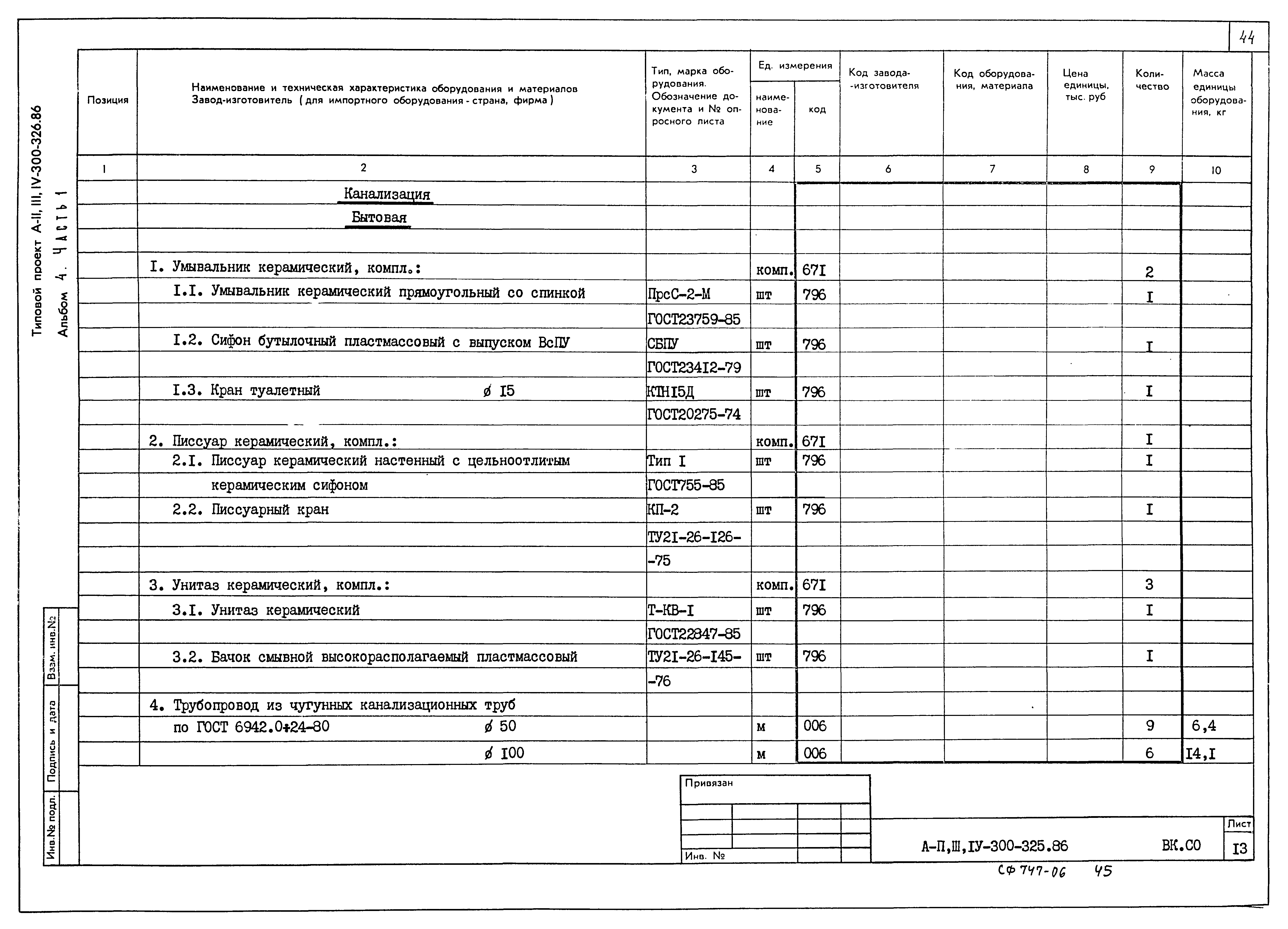 Типовой проект А-II,III,IV-300-325.86