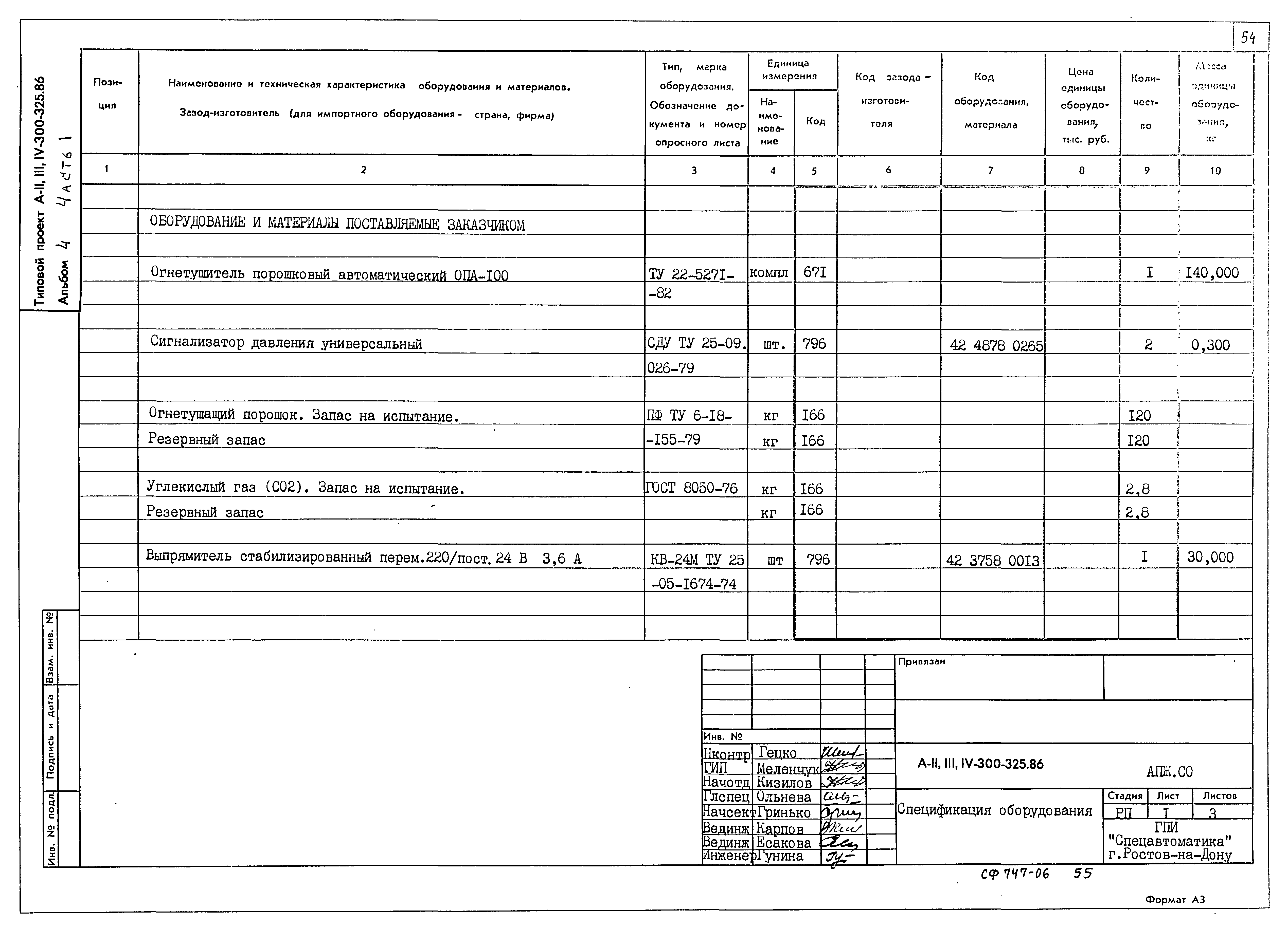 Типовой проект А-II,III,IV-300-325.86