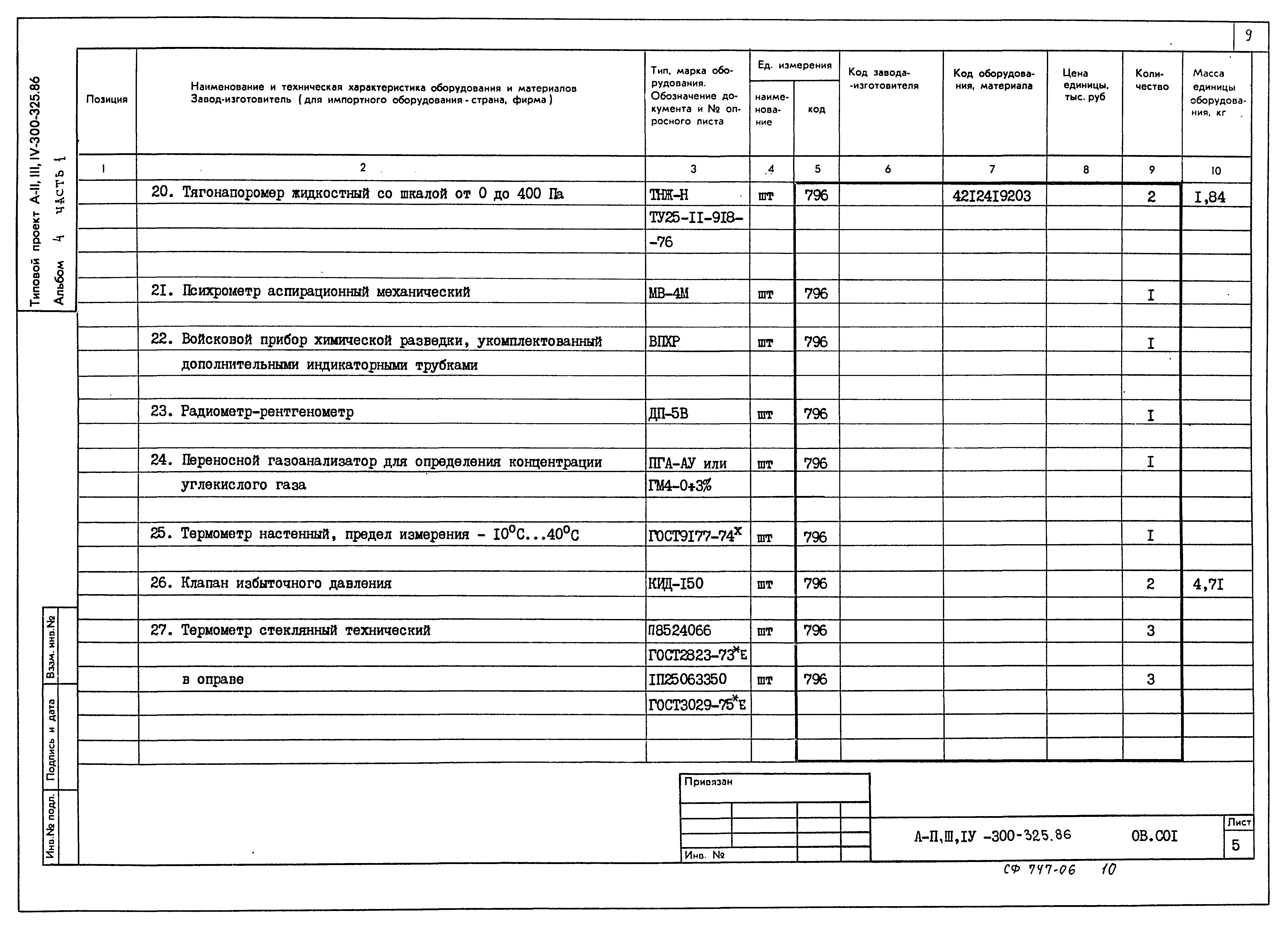 Типовой проект А-II,III,IV-300-325.86