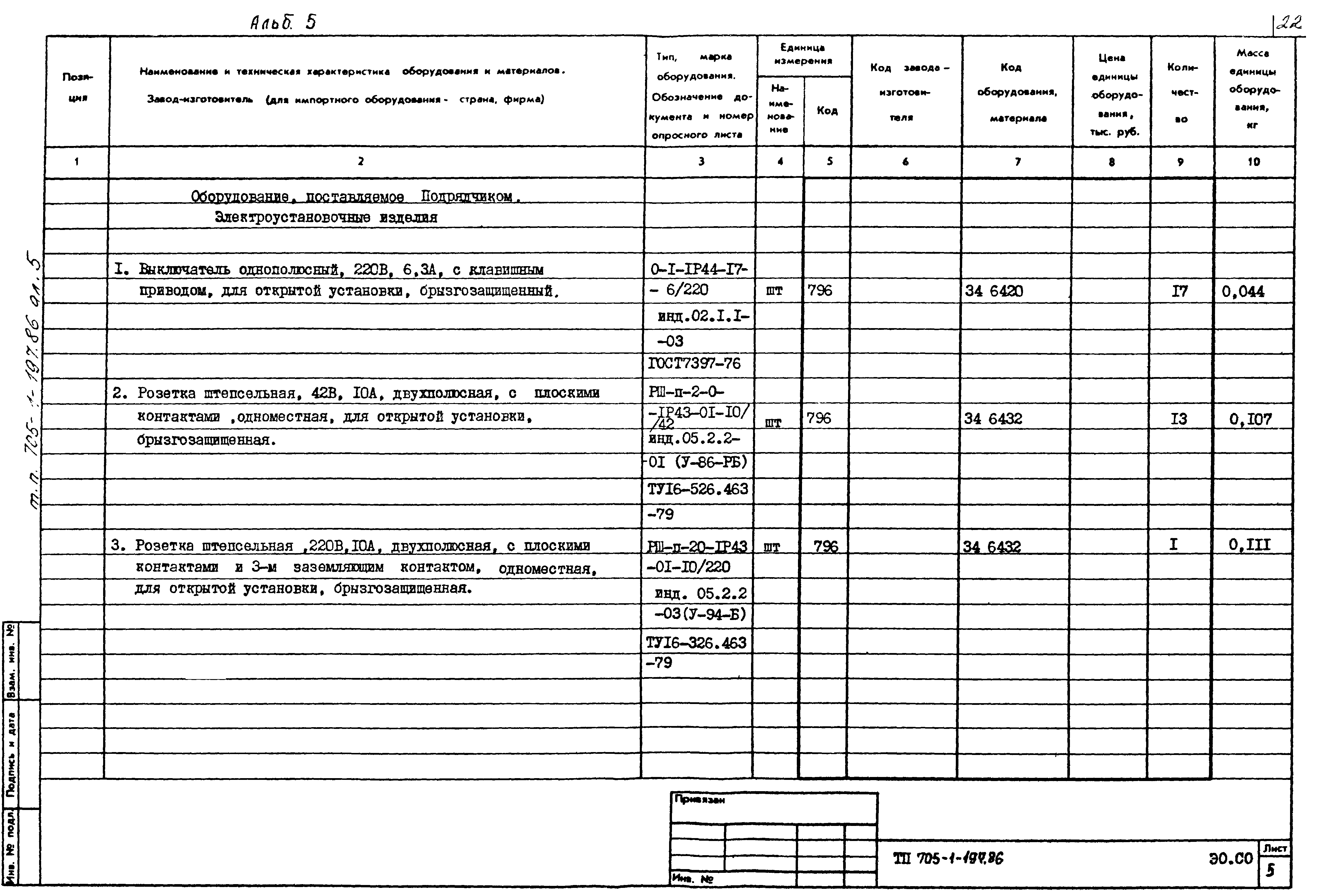 Типовой проект 705-1-197.86