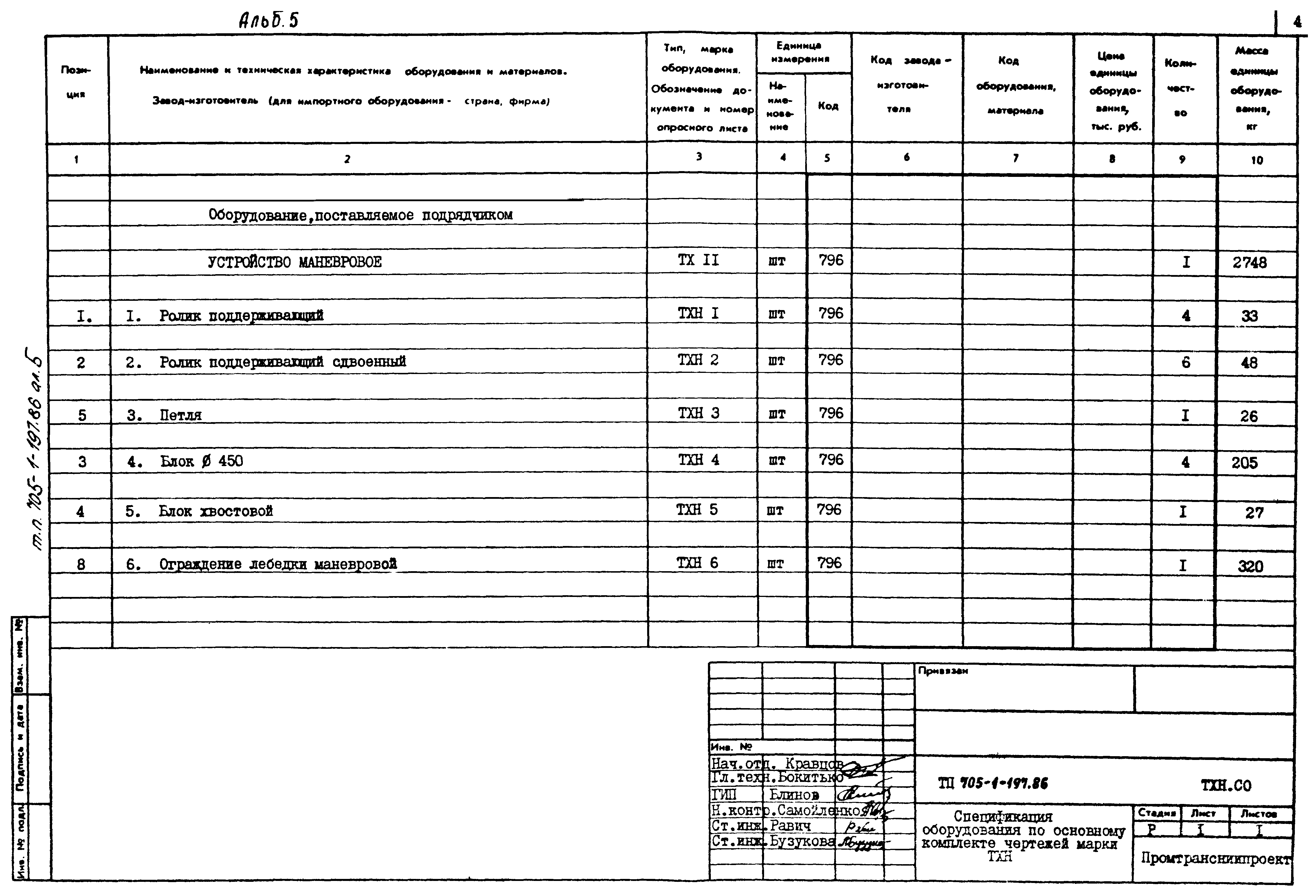 Типовой проект 705-1-197.86