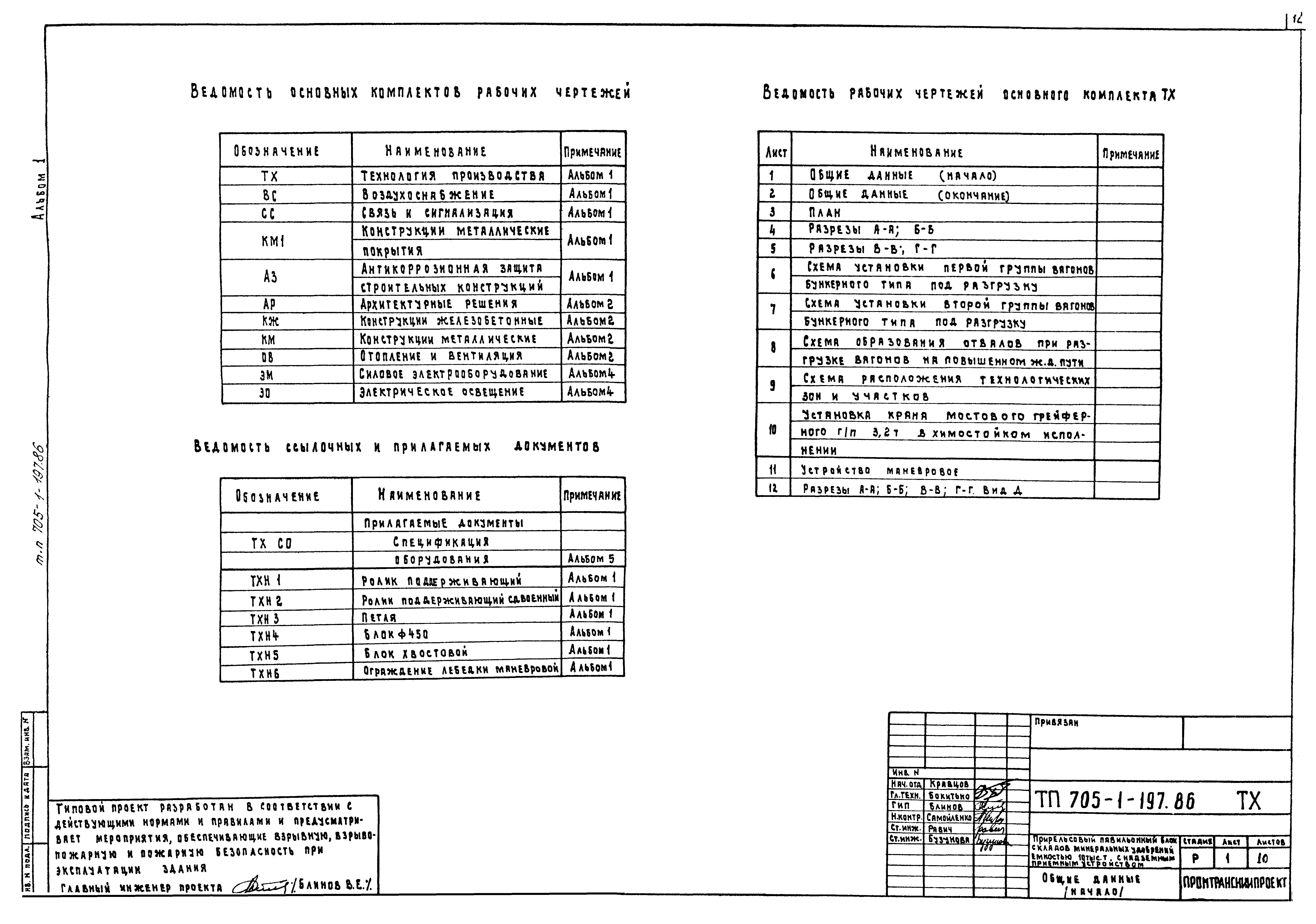 Типовой проект 705-1-197.86