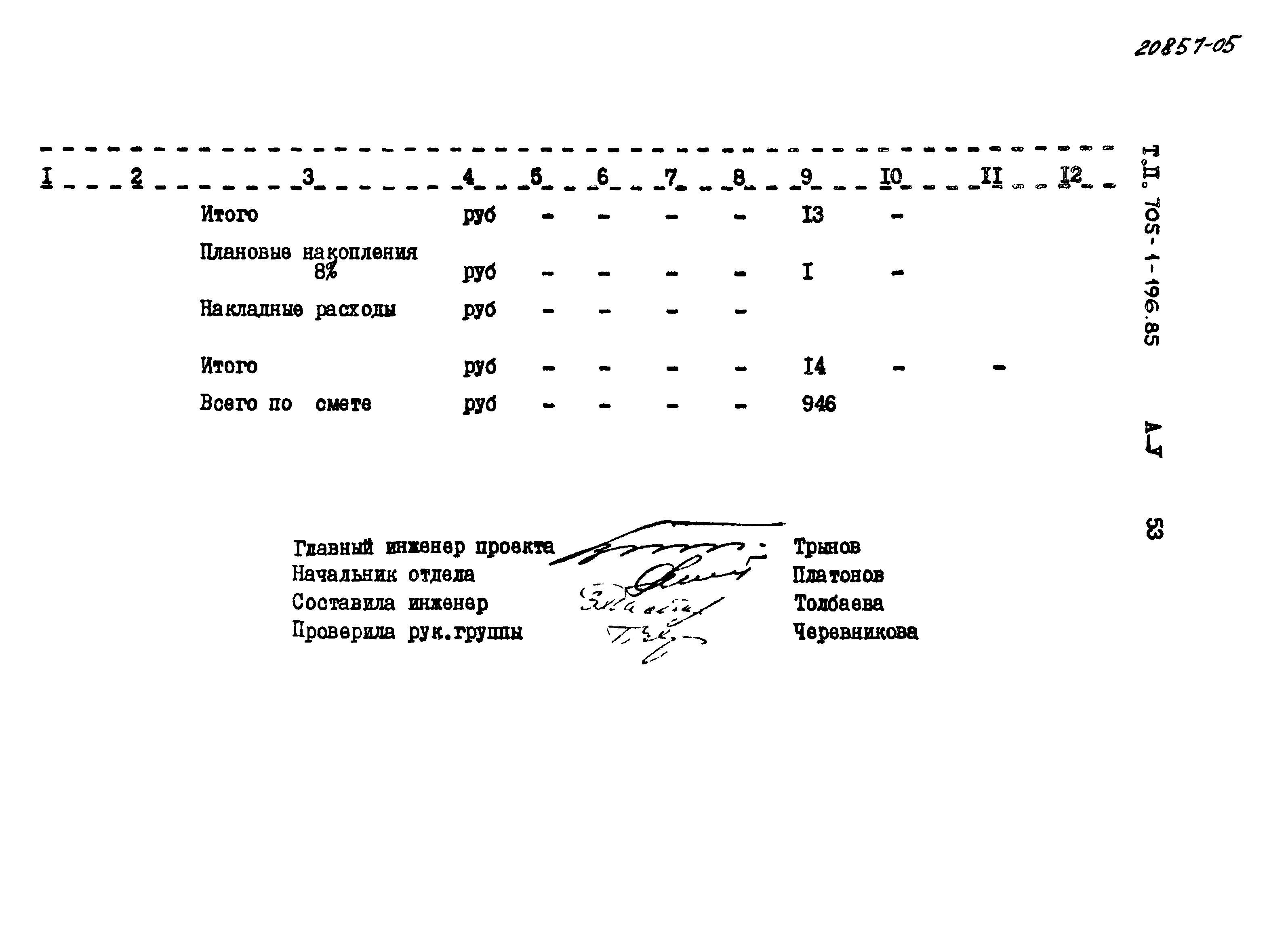 Типовой проект 705-1-196.85