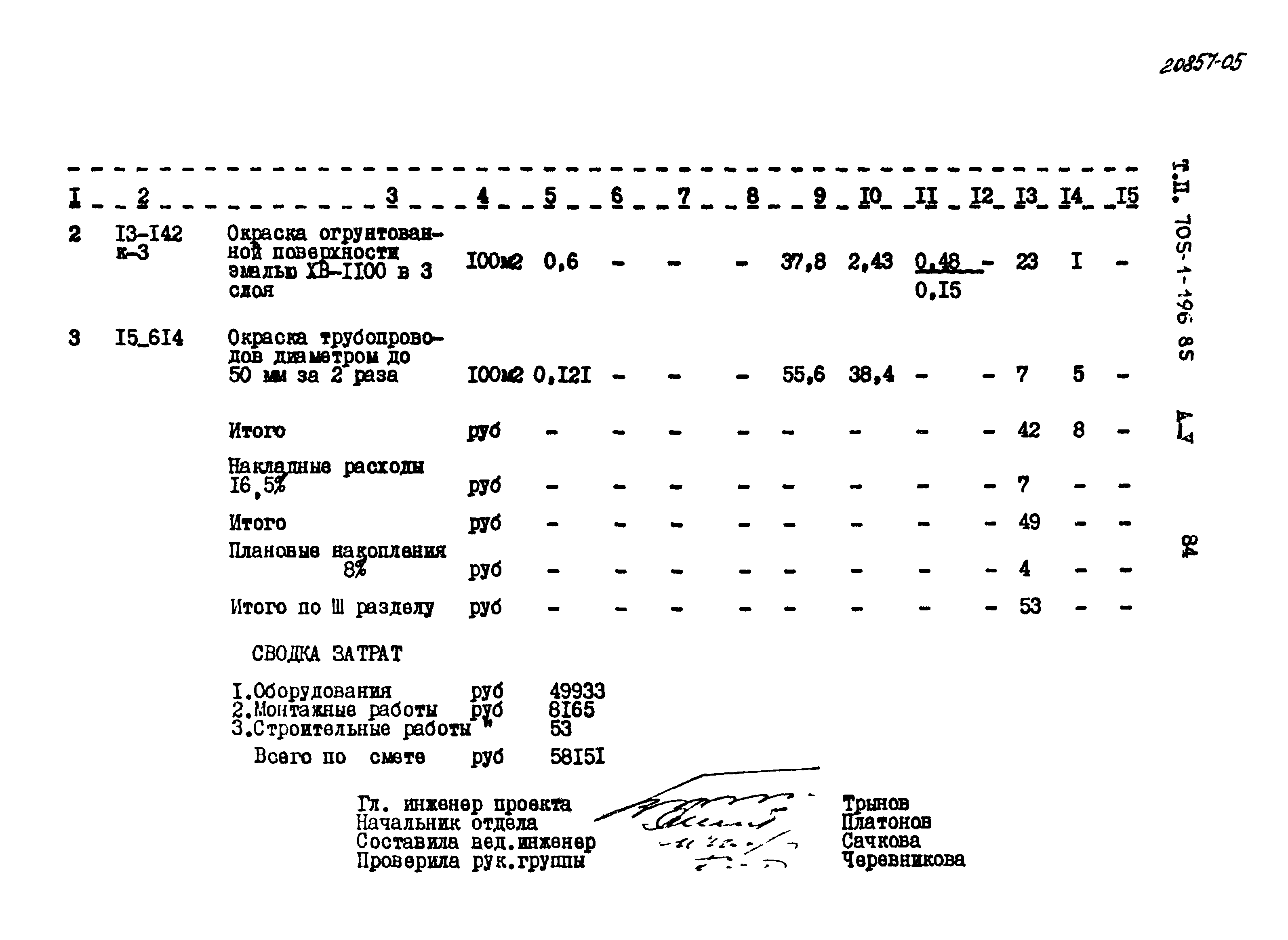 Типовой проект 705-1-196.85