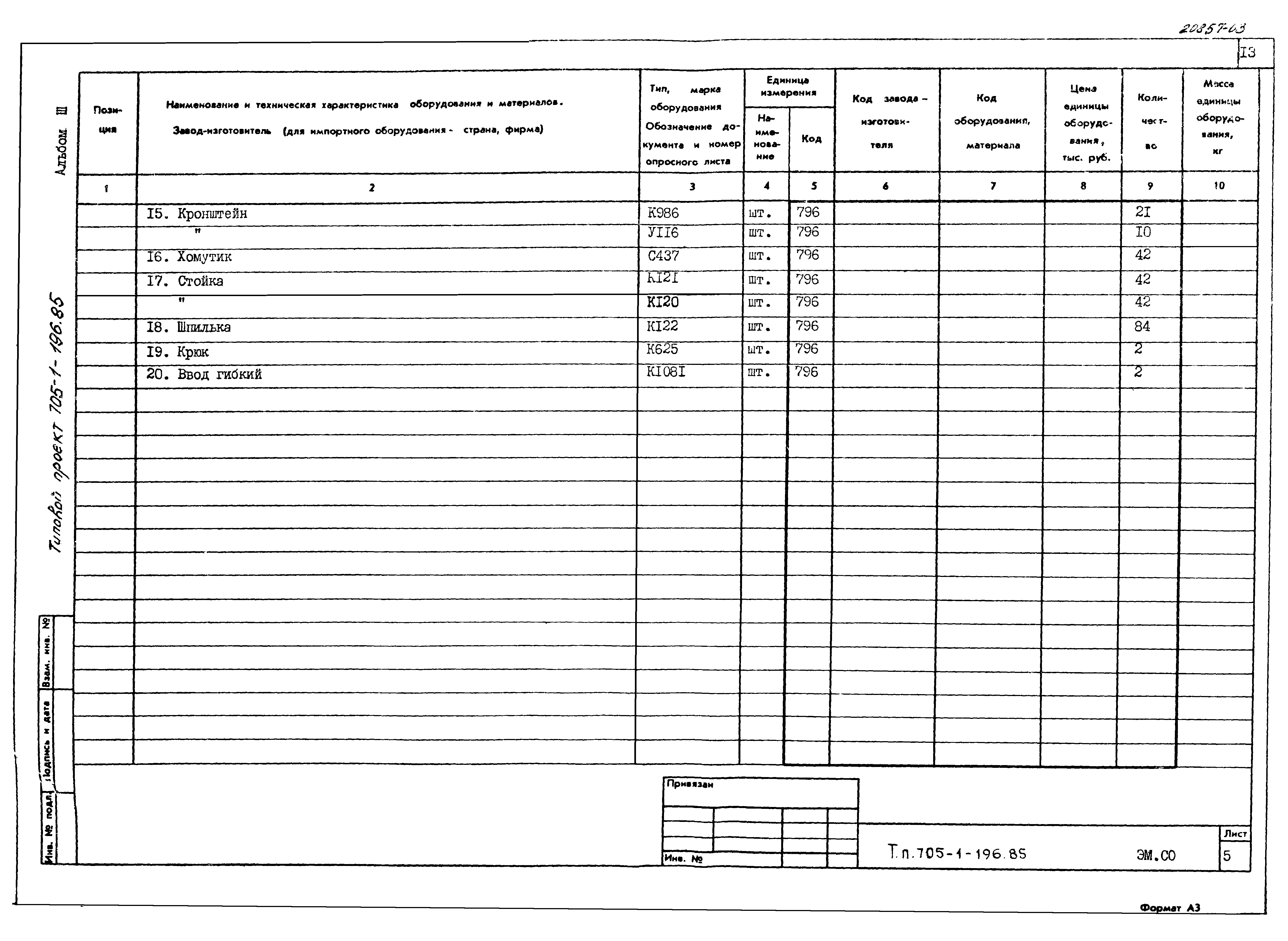 Типовой проект 705-1-196.85