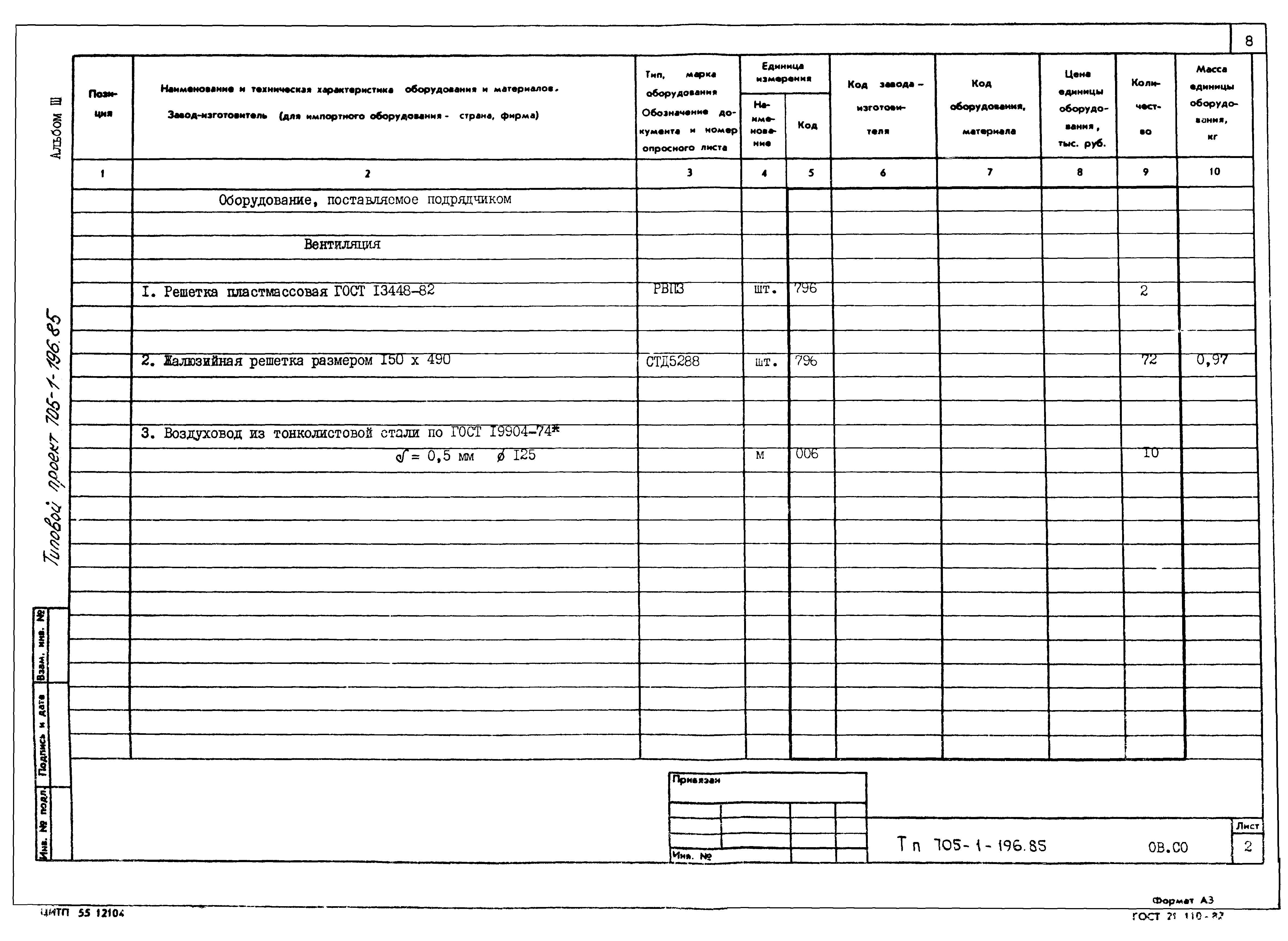 Типовой проект 705-1-196.85