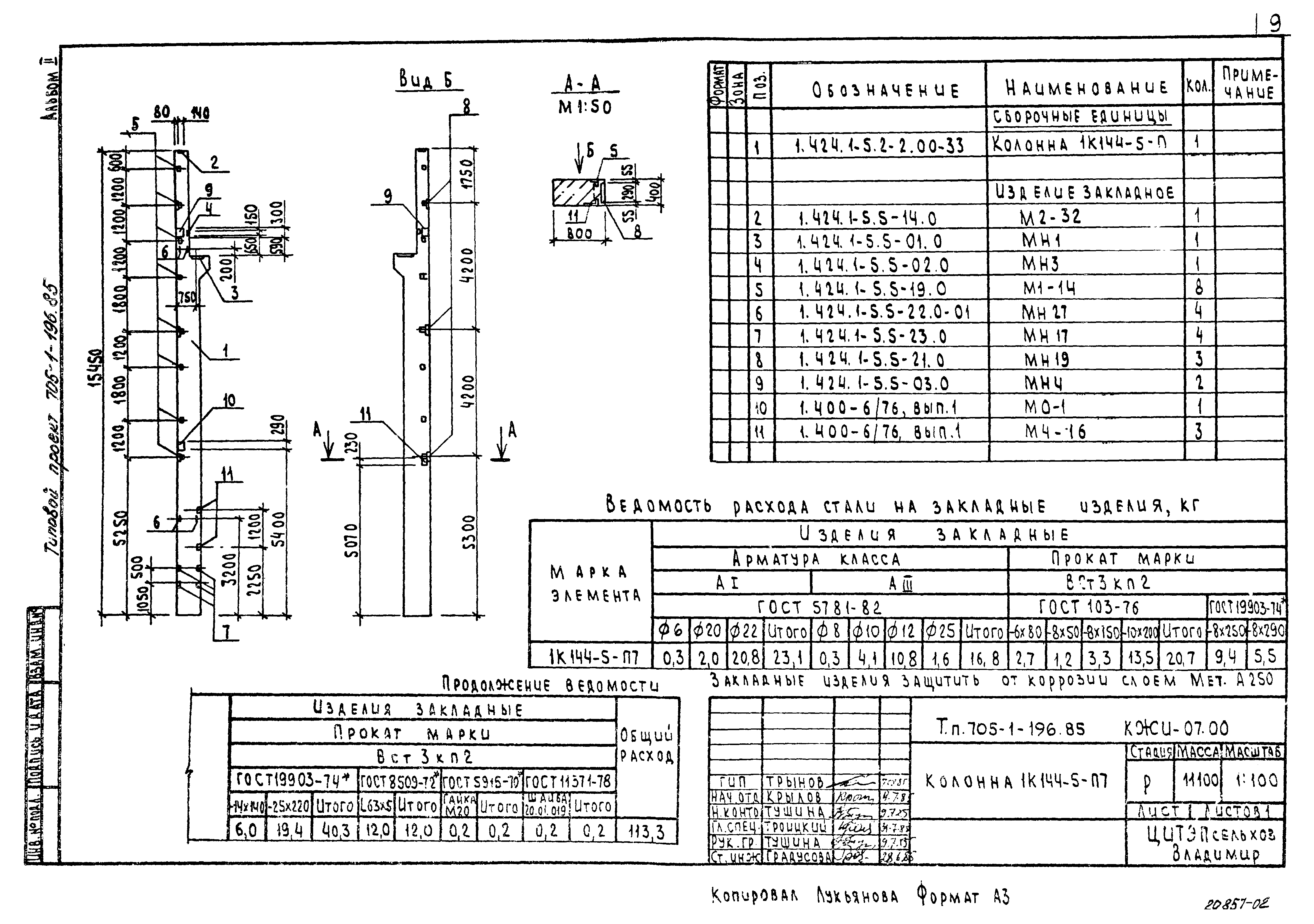 Типовой проект 705-1-196.85