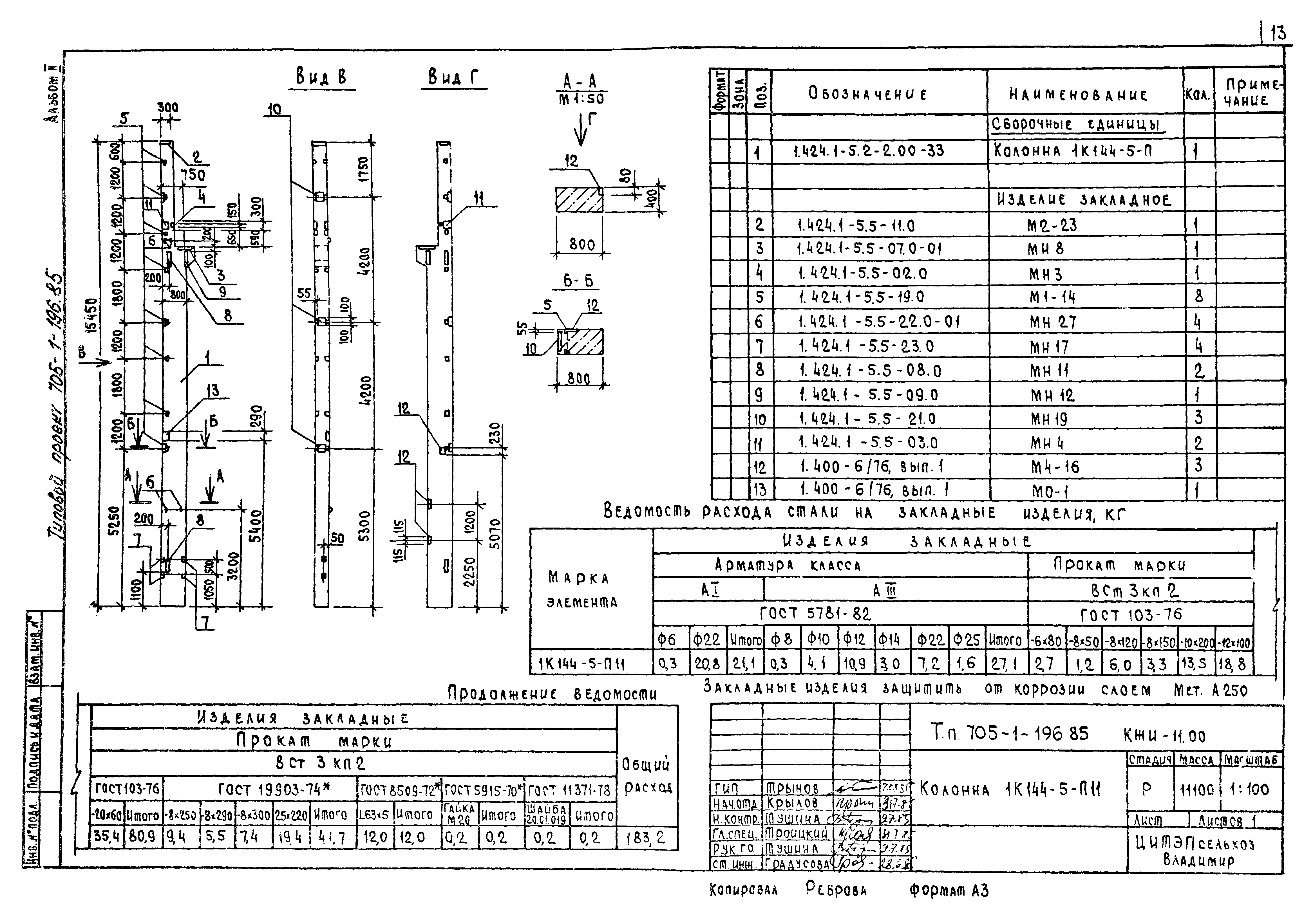 Типовой проект 705-1-196.85