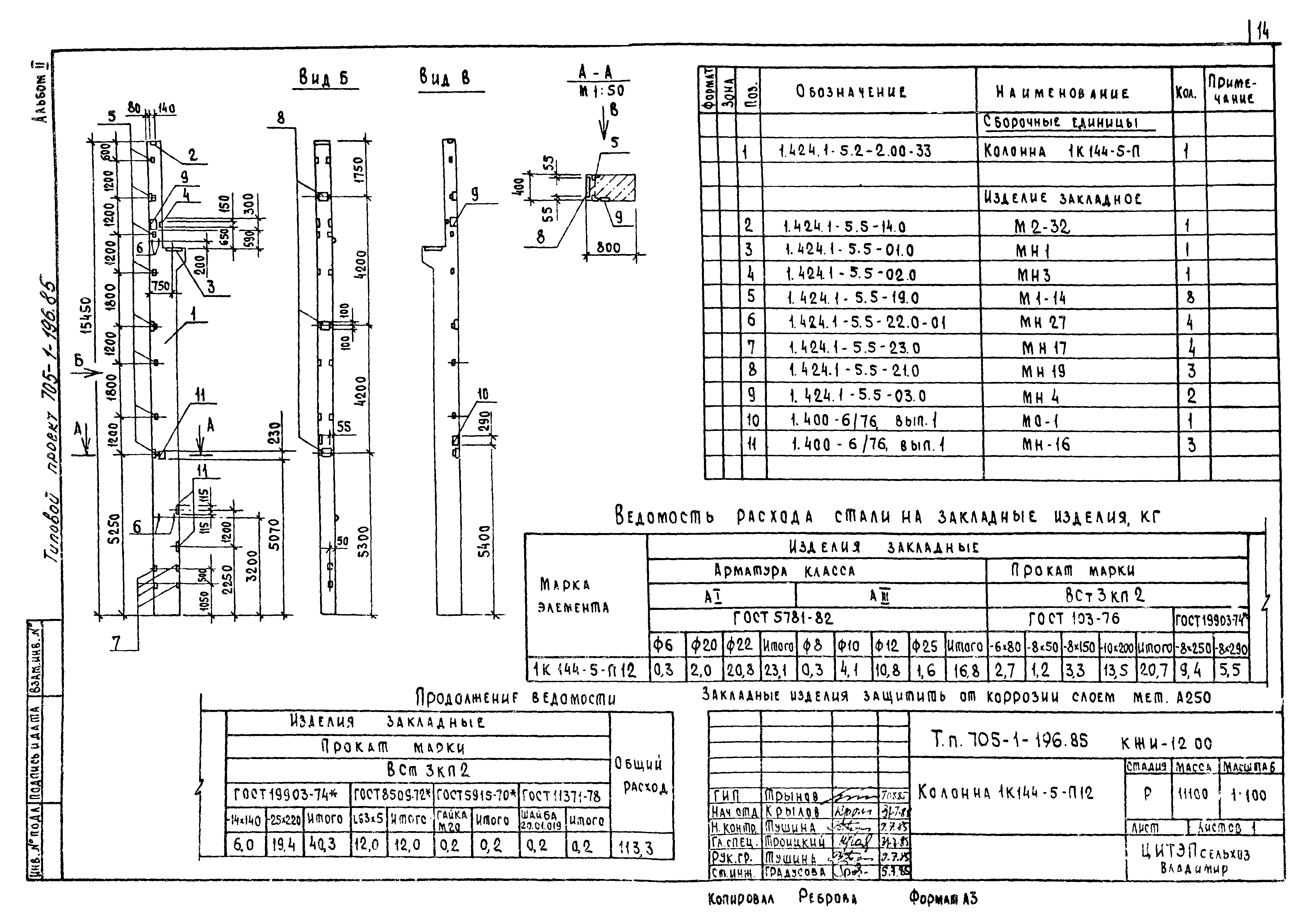 Типовой проект 705-1-196.85