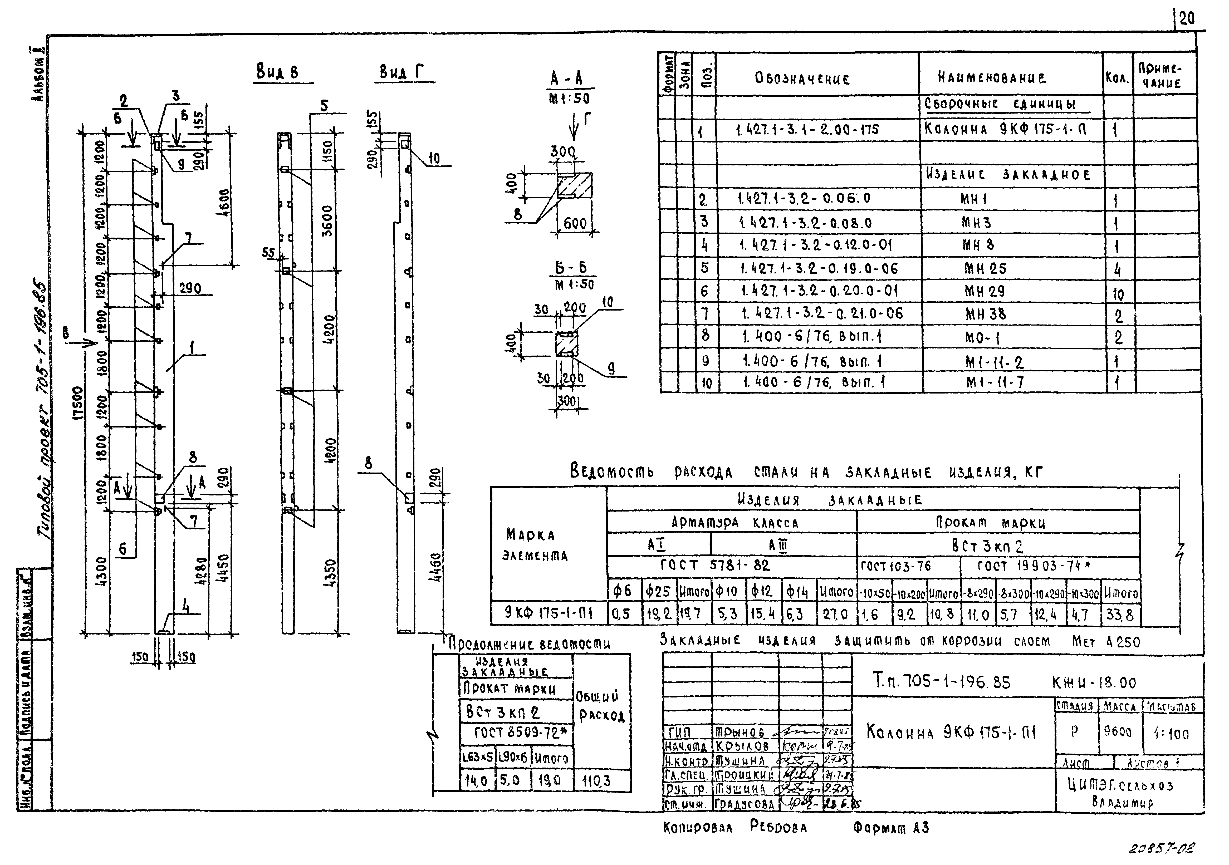 Типовой проект 705-1-196.85