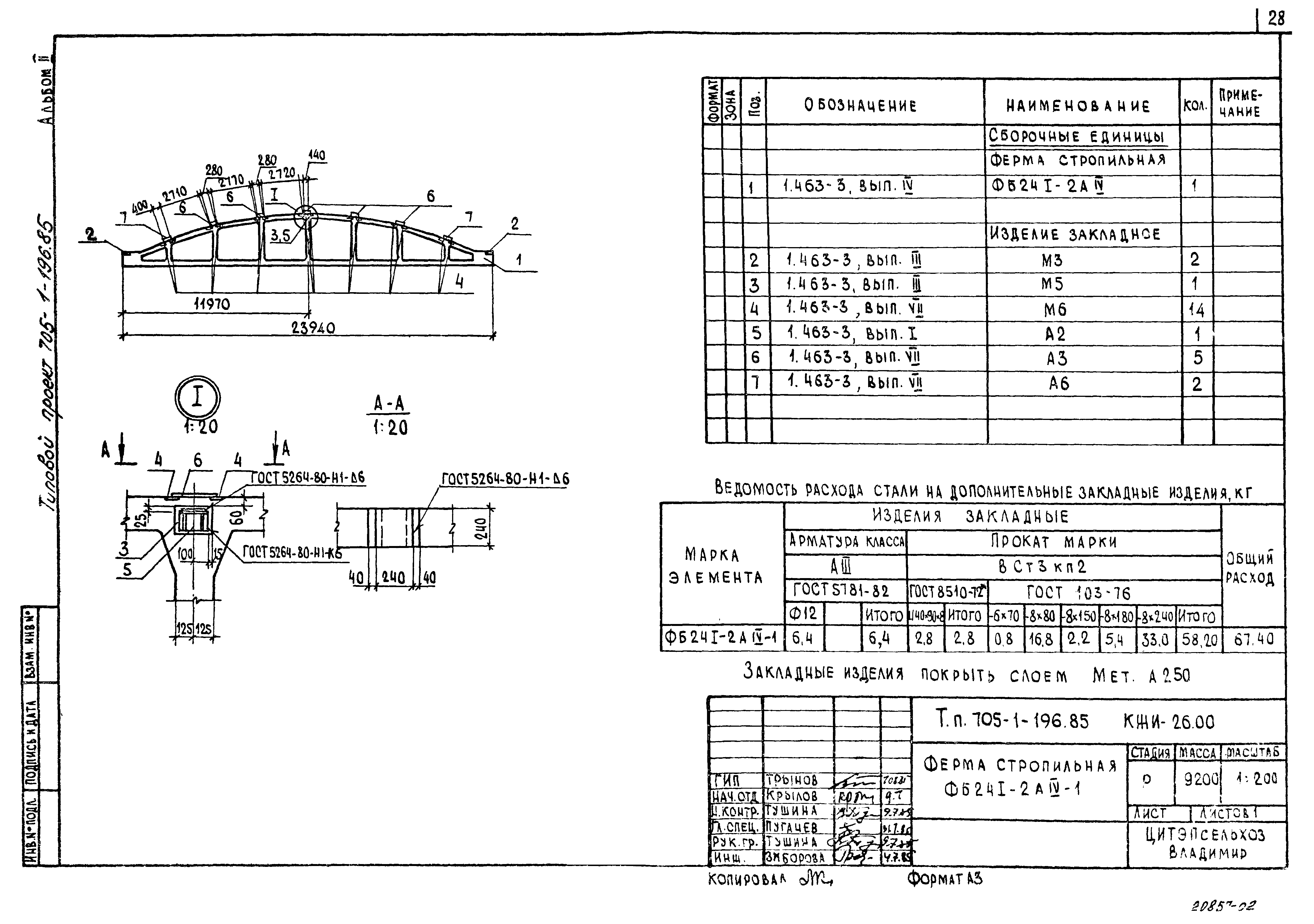 Типовой проект 705-1-196.85