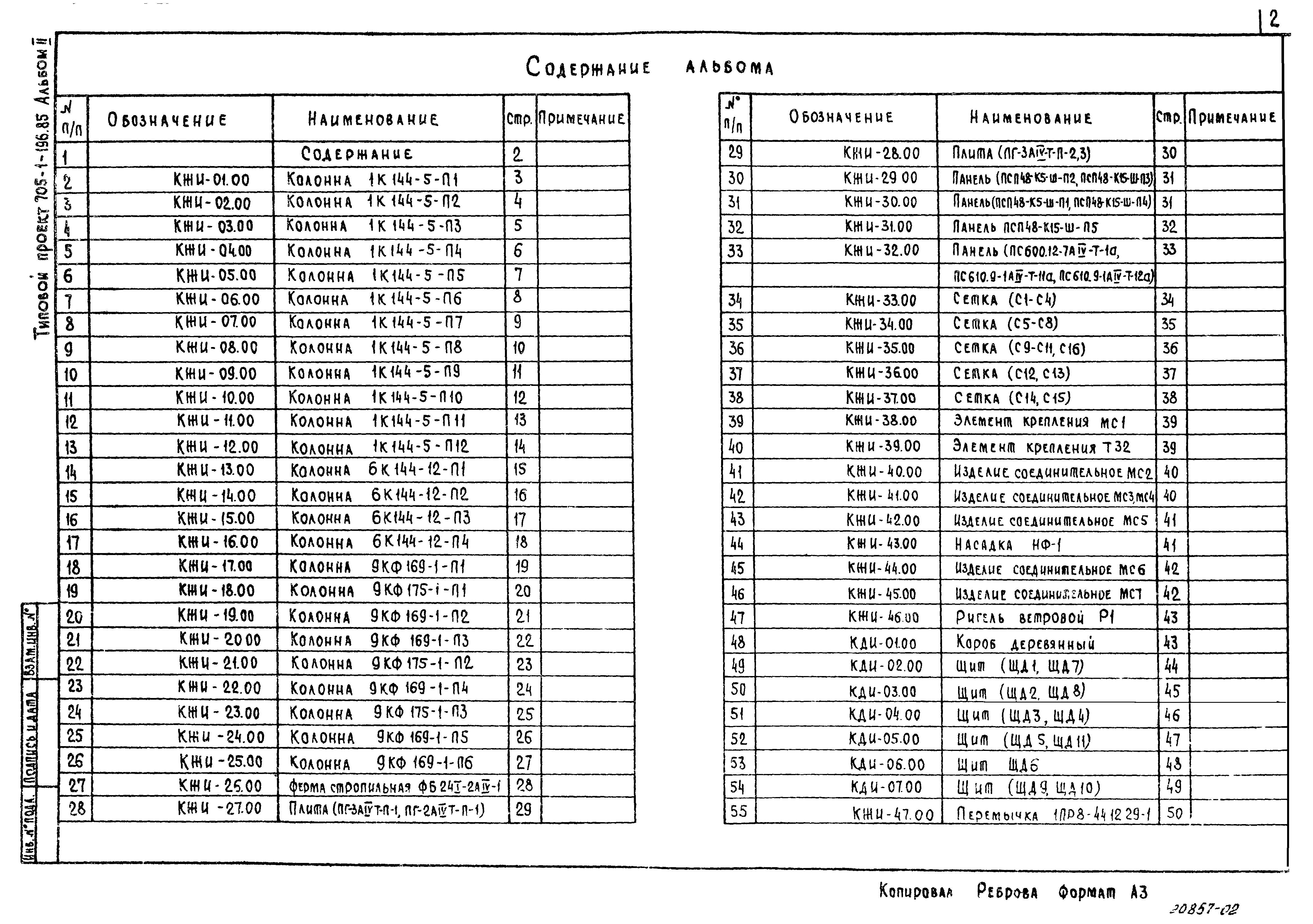 Типовой проект 705-1-196.85