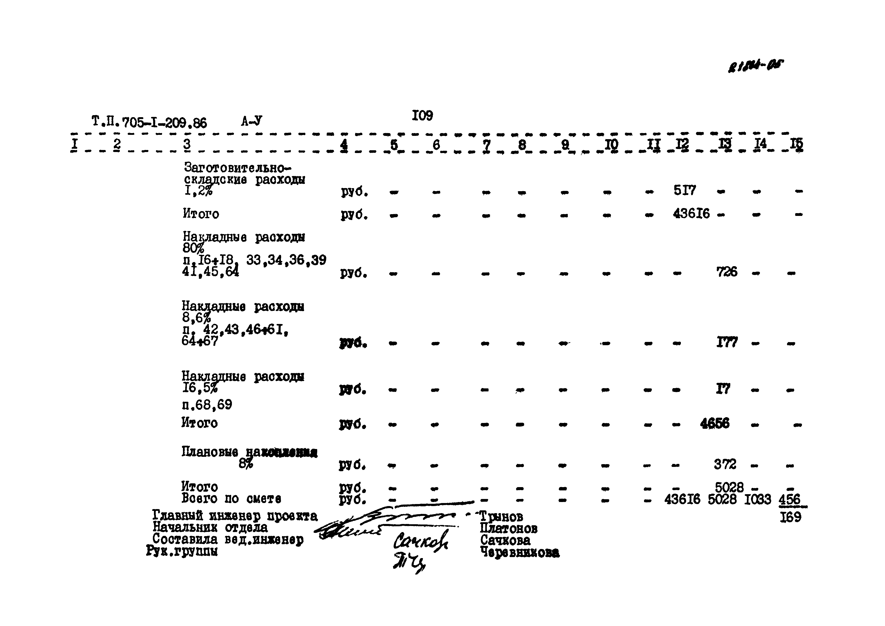 Типовой проект 705-1-209.86