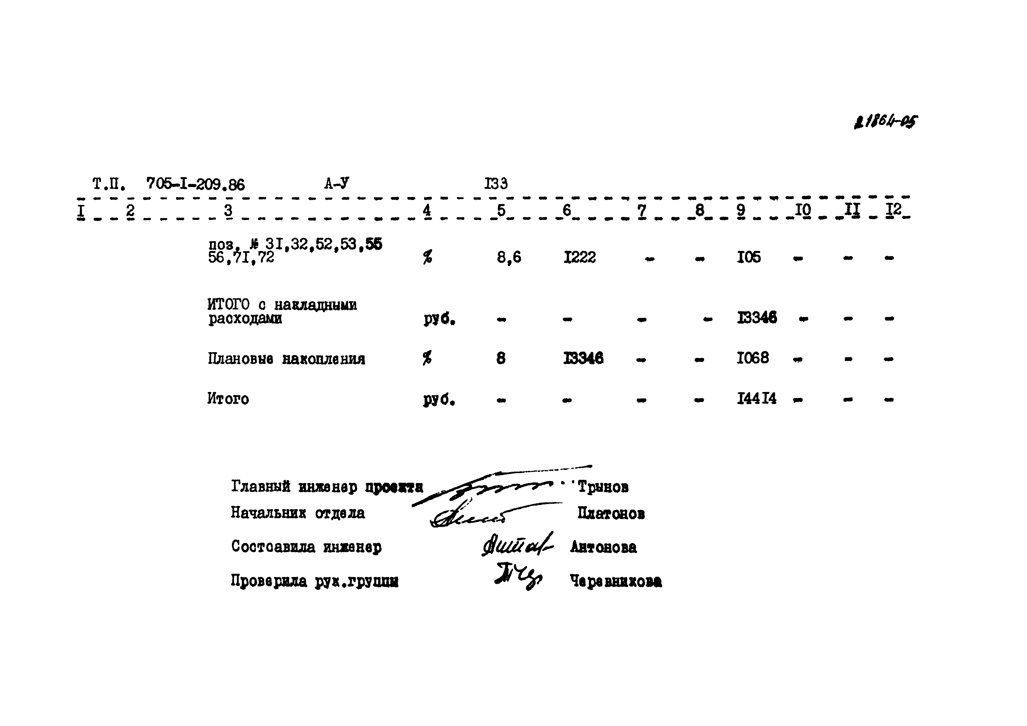 Типовой проект 705-1-209.86