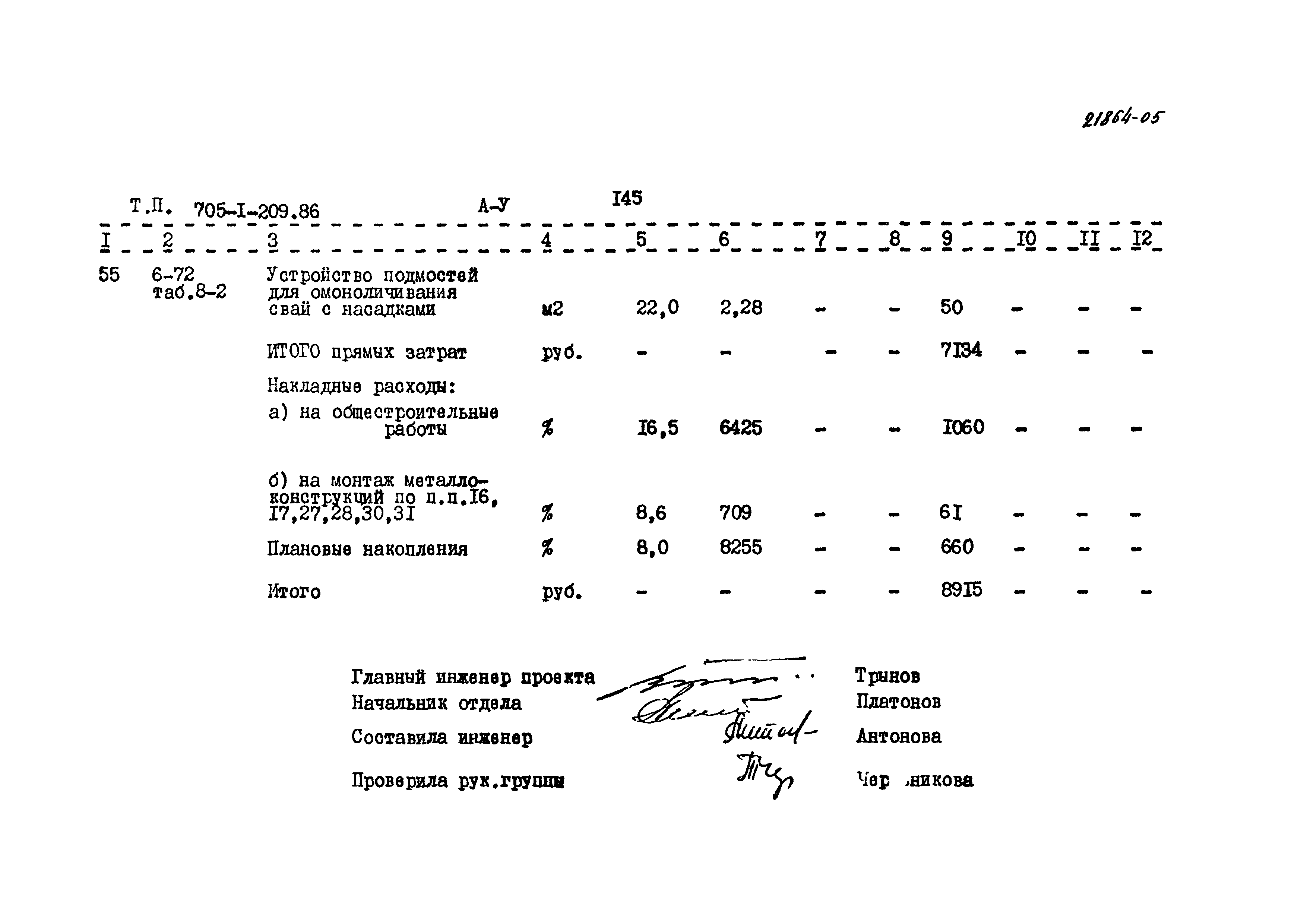 Типовой проект 705-1-209.86