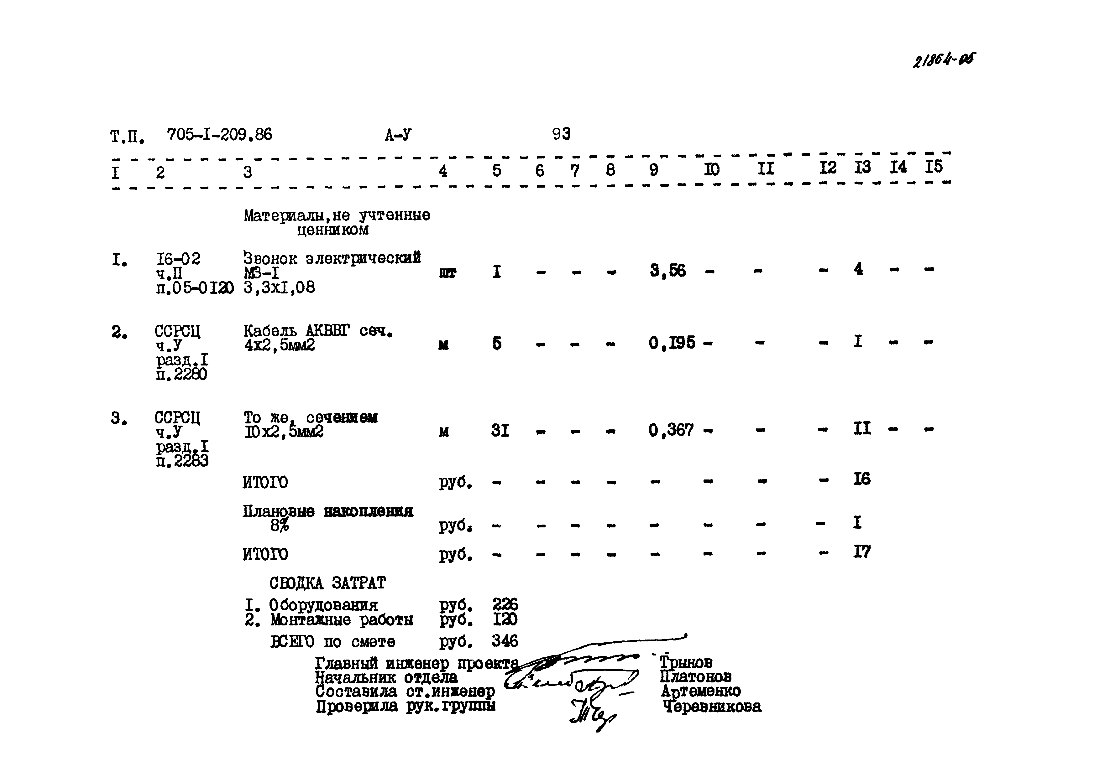 Типовой проект 705-1-209.86