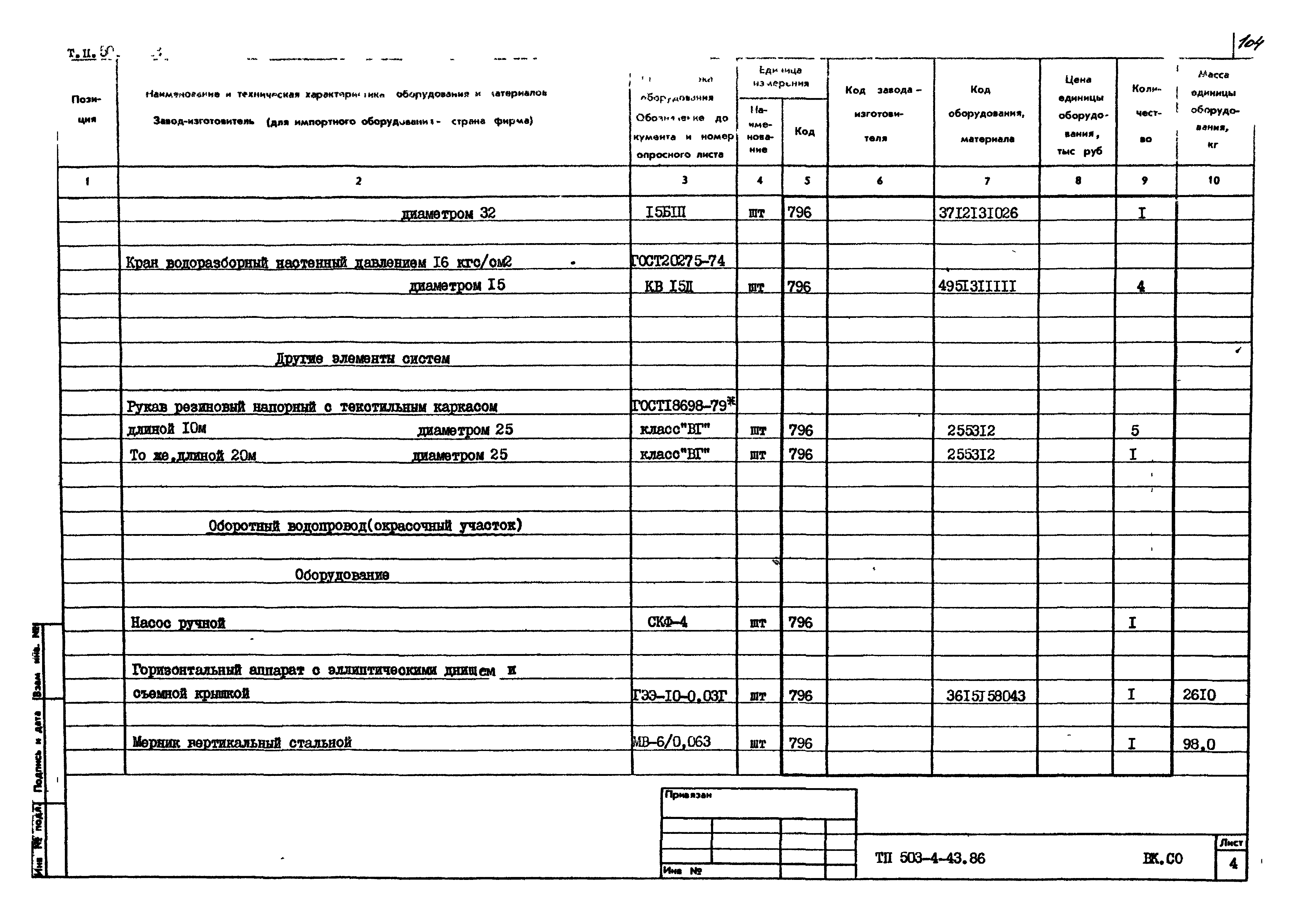 Типовой проект 503-4-43.86