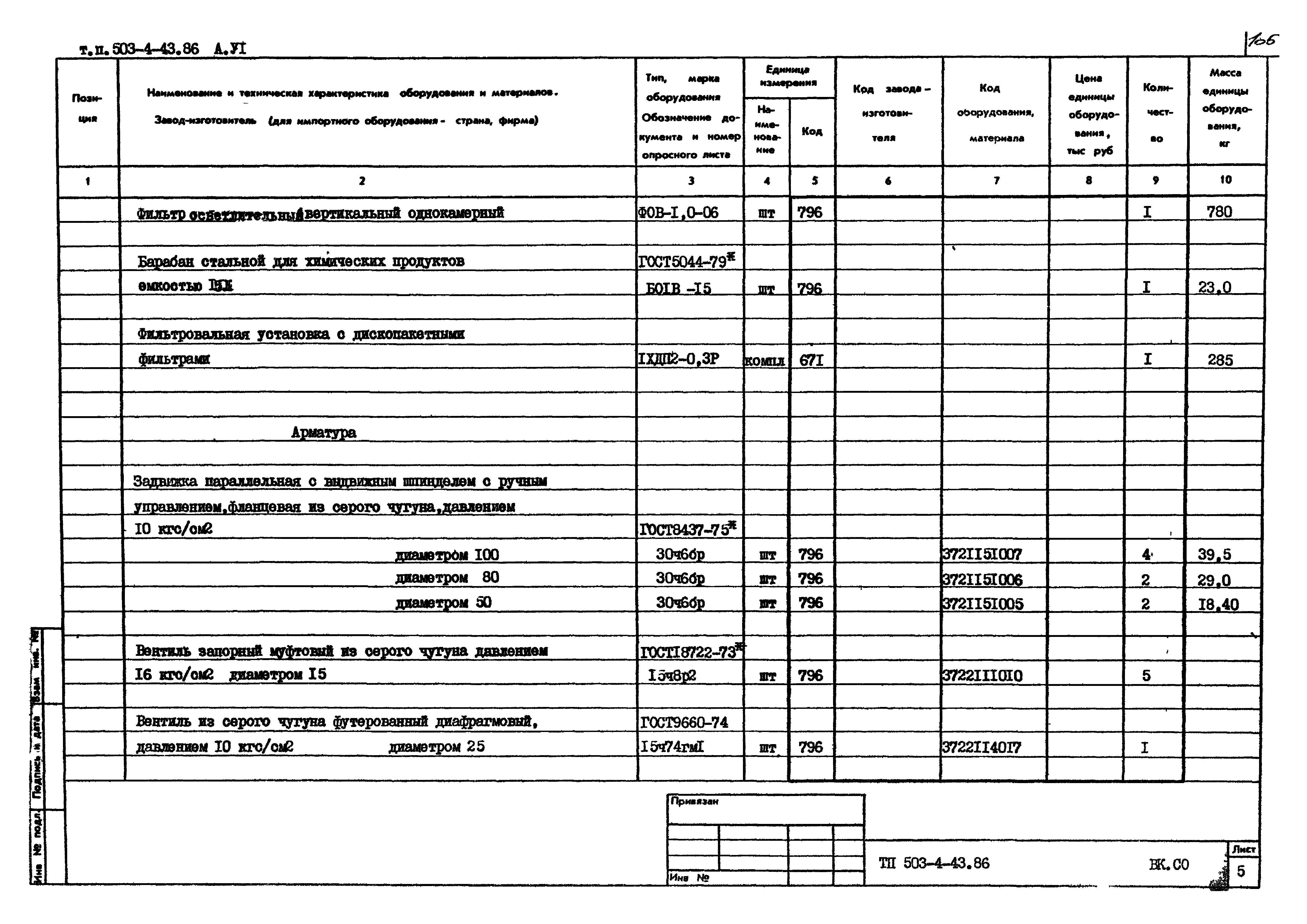 Типовой проект 503-4-43.86