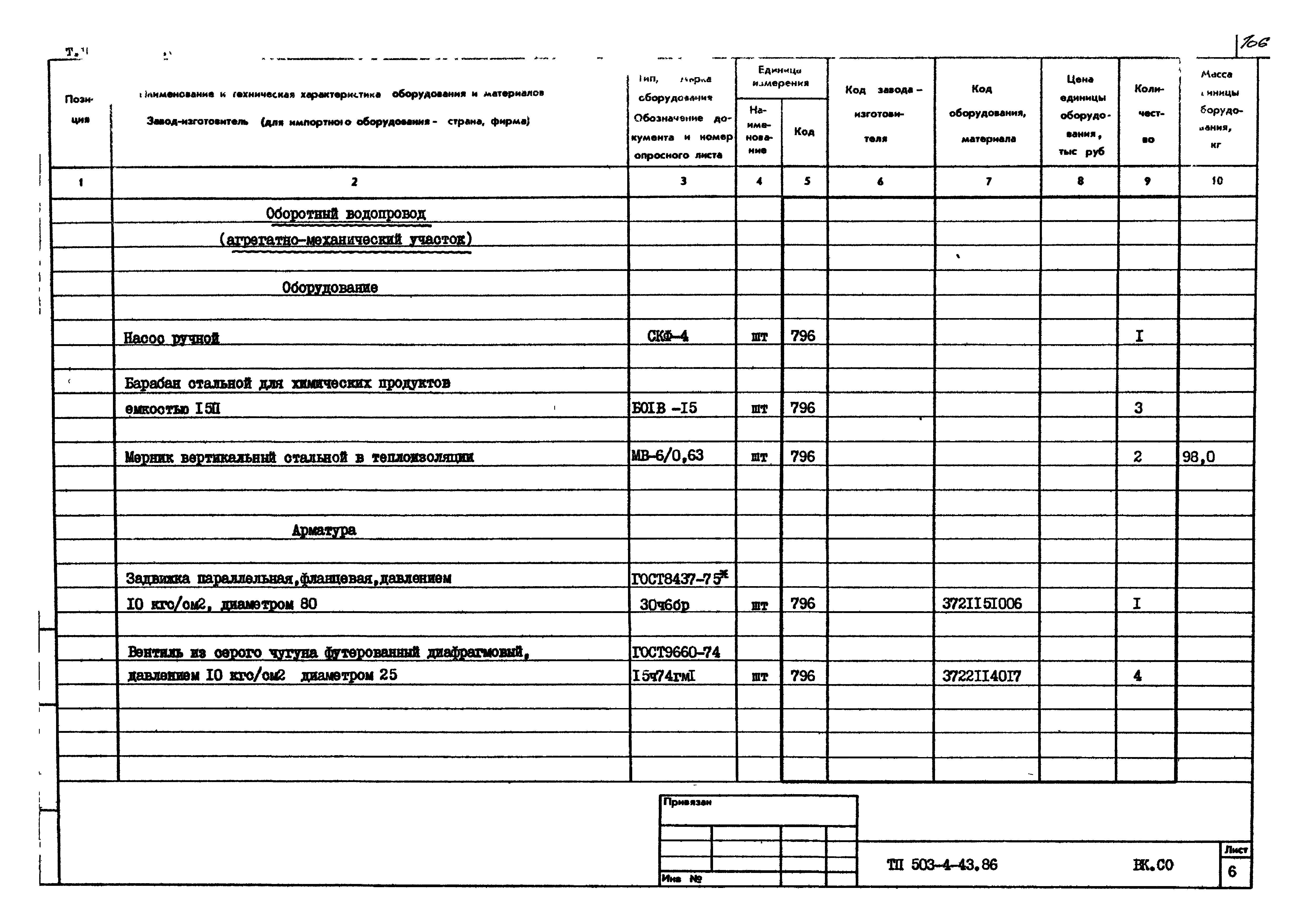 Типовой проект 503-4-43.86