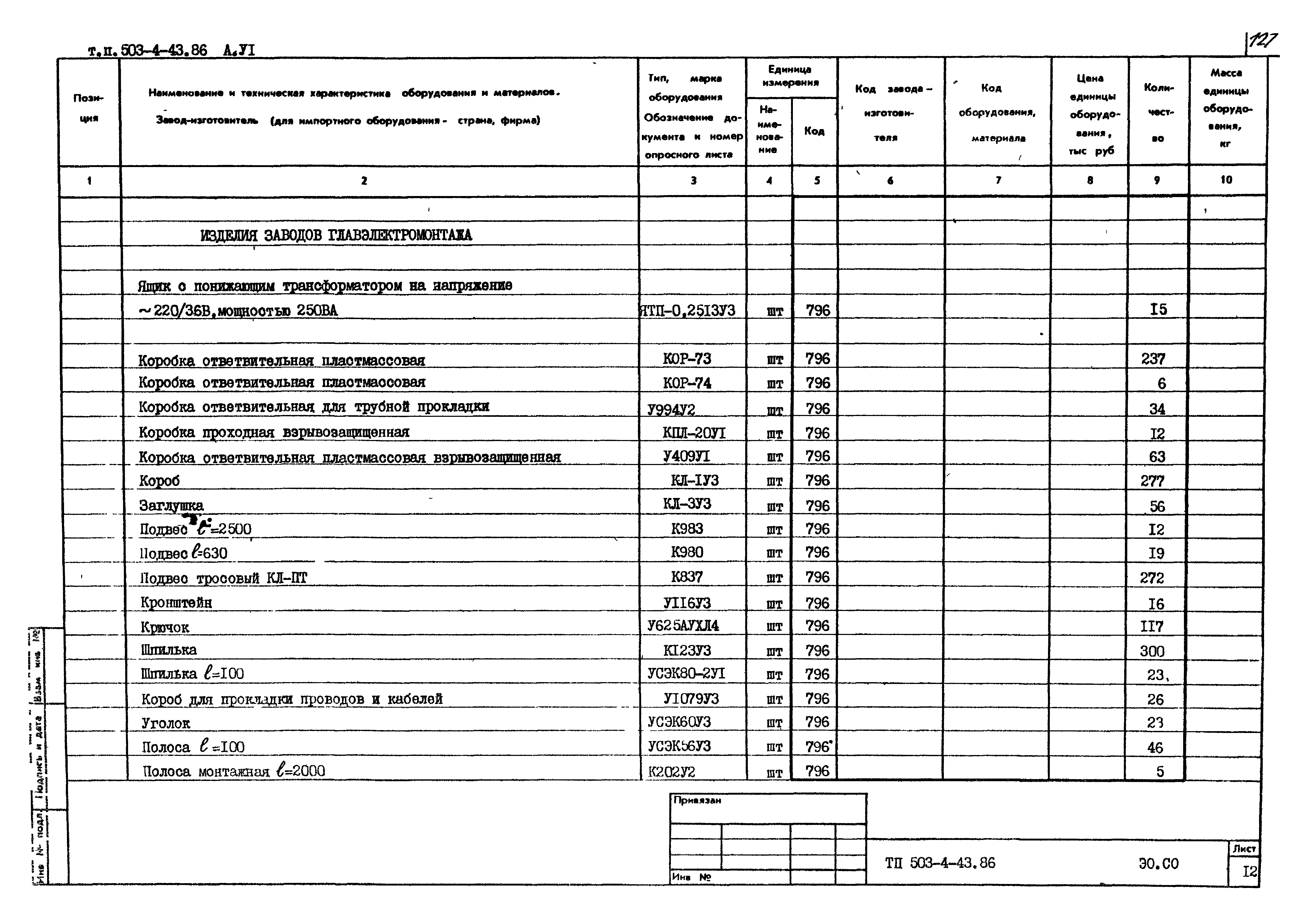 Типовой проект 503-4-43.86