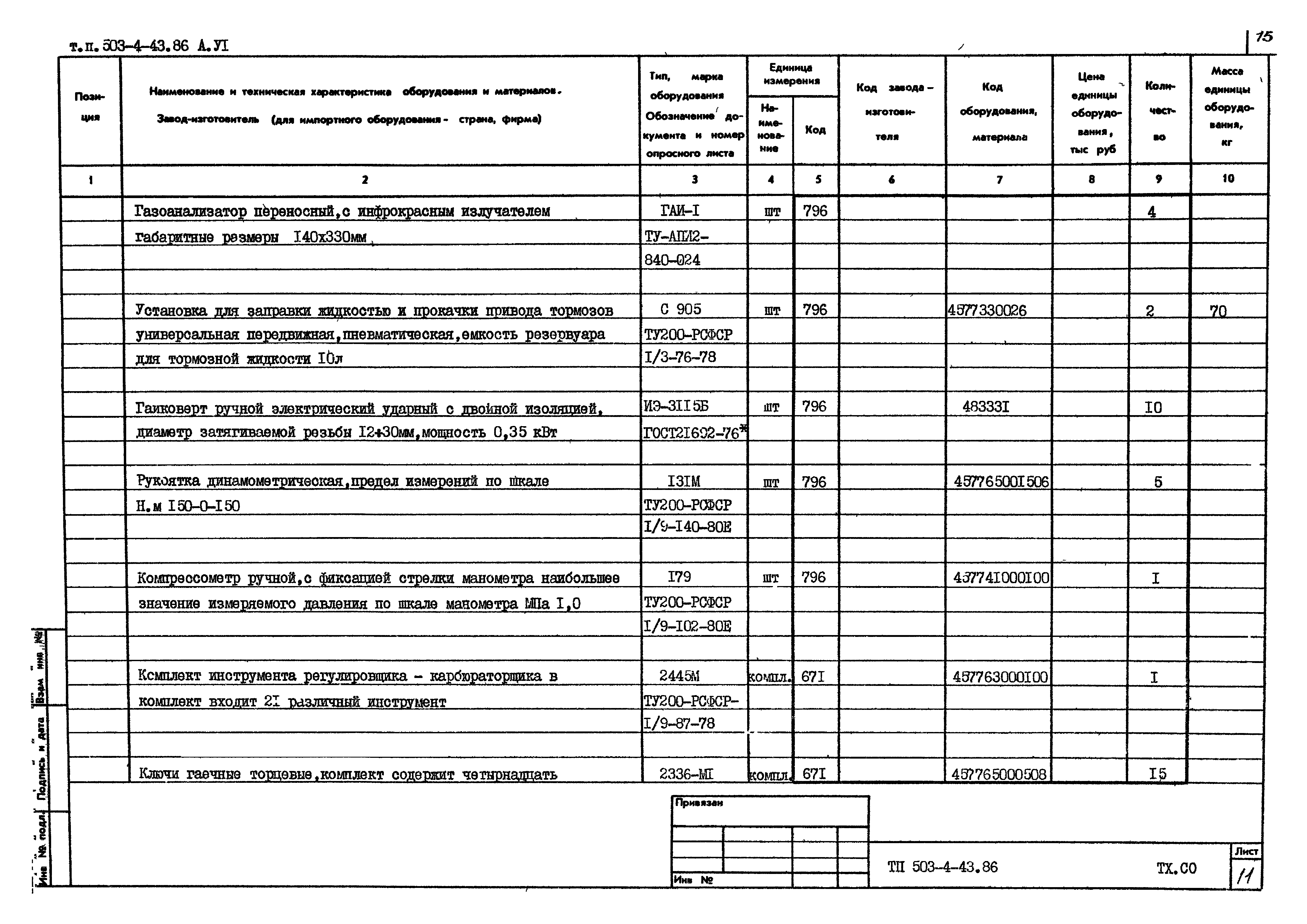Типовой проект 503-4-43.86