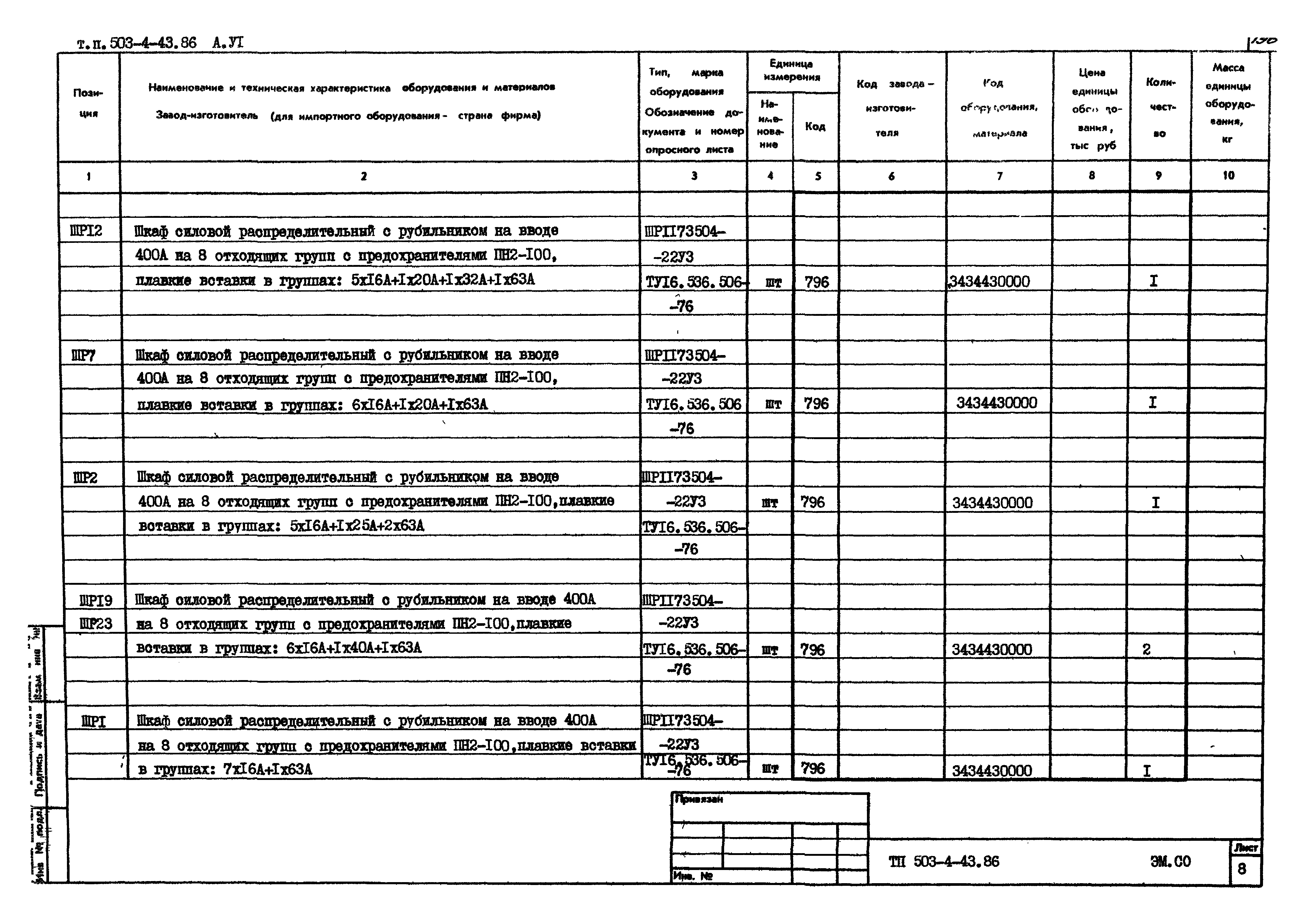 Типовой проект 503-4-43.86