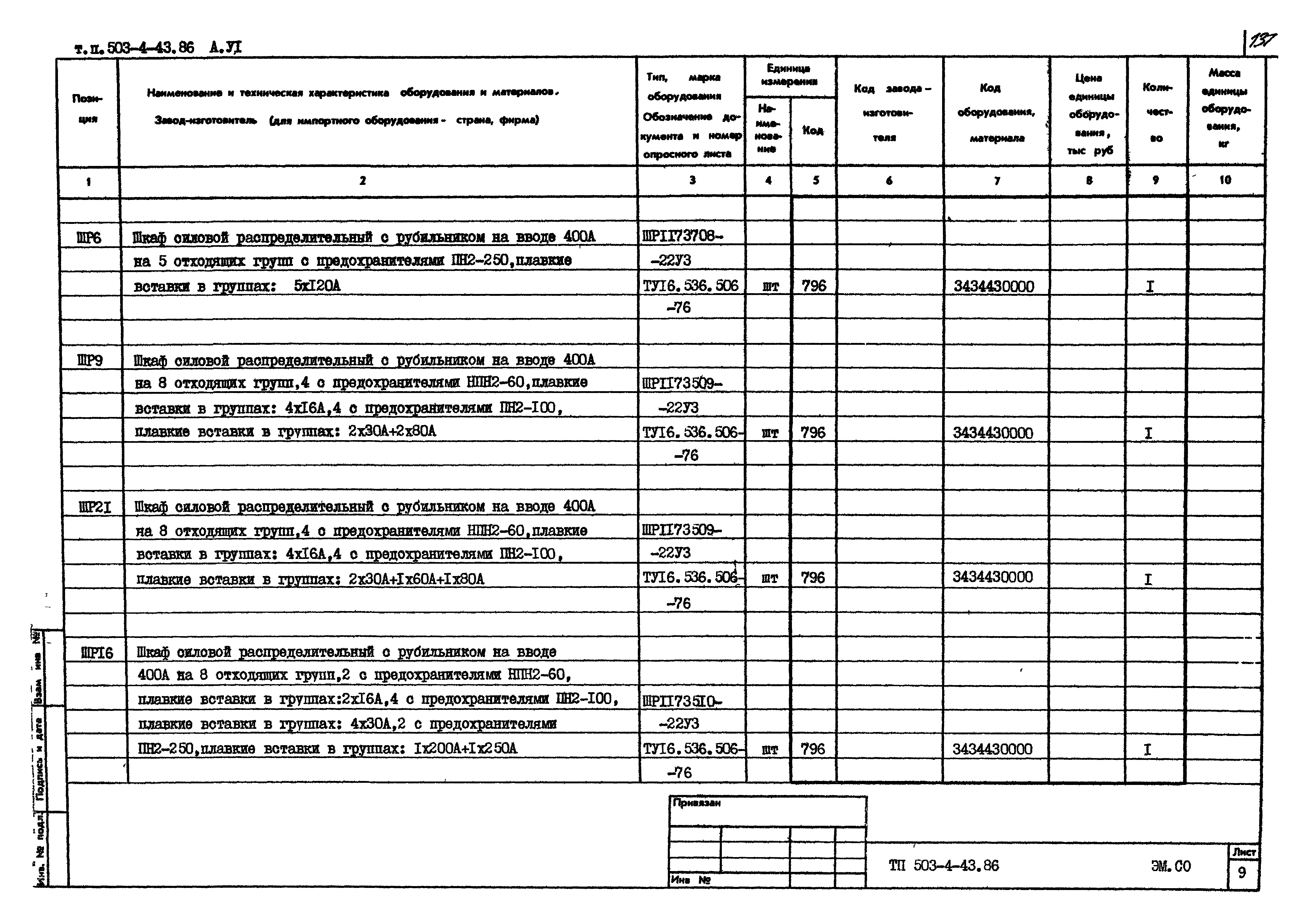 Типовой проект 503-4-43.86