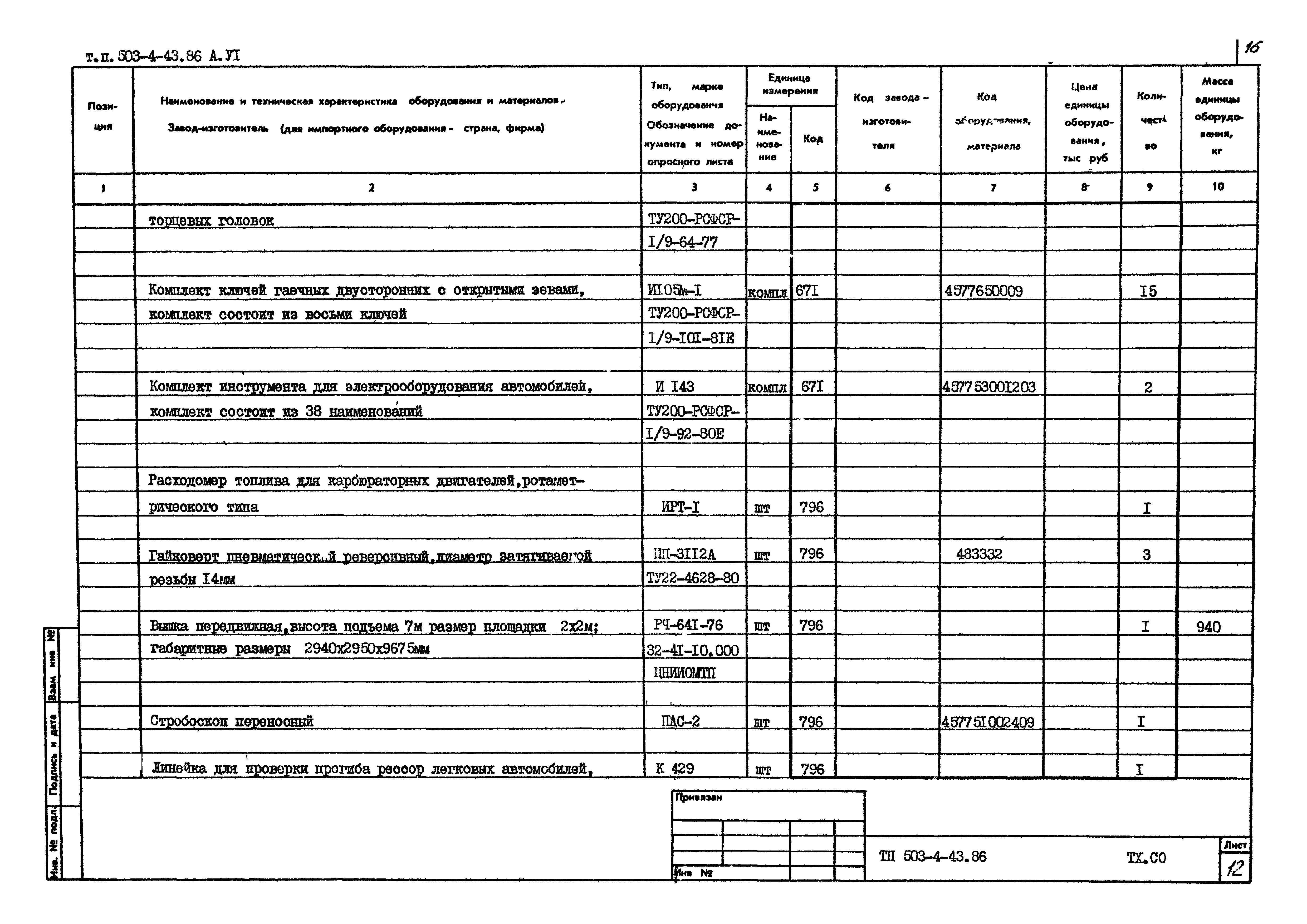 Типовой проект 503-4-43.86