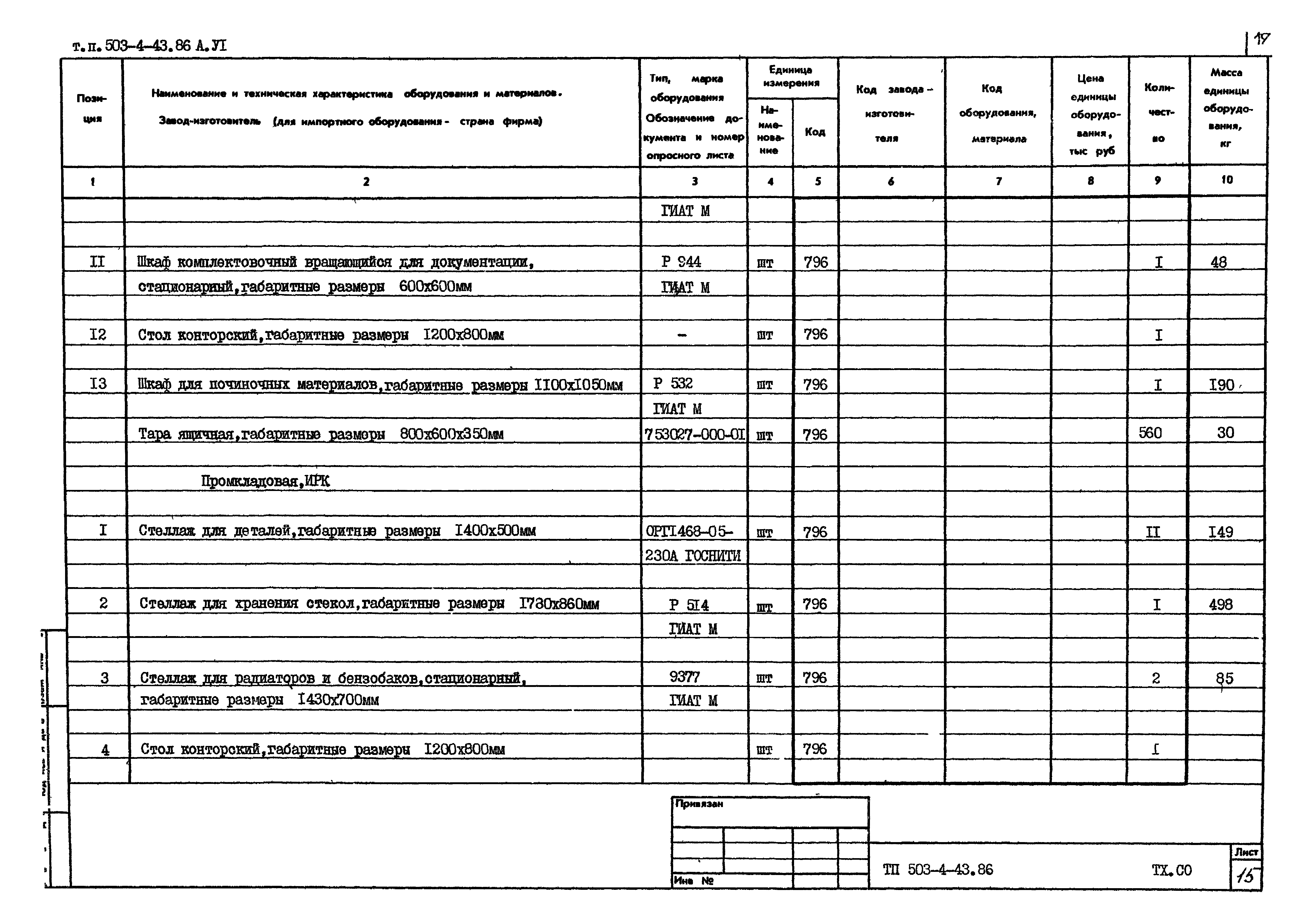Типовой проект 503-4-43.86