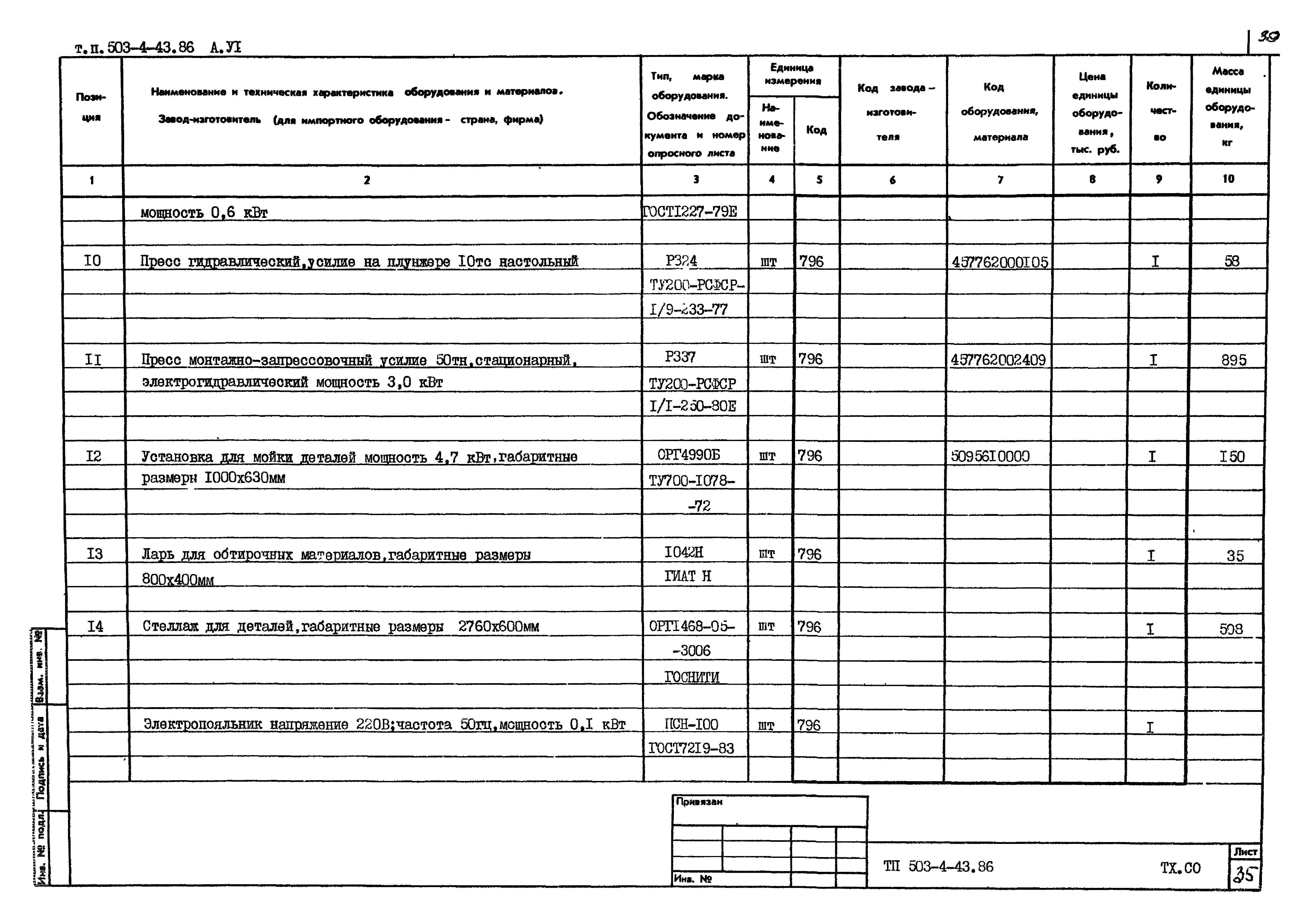 Типовой проект 503-4-43.86