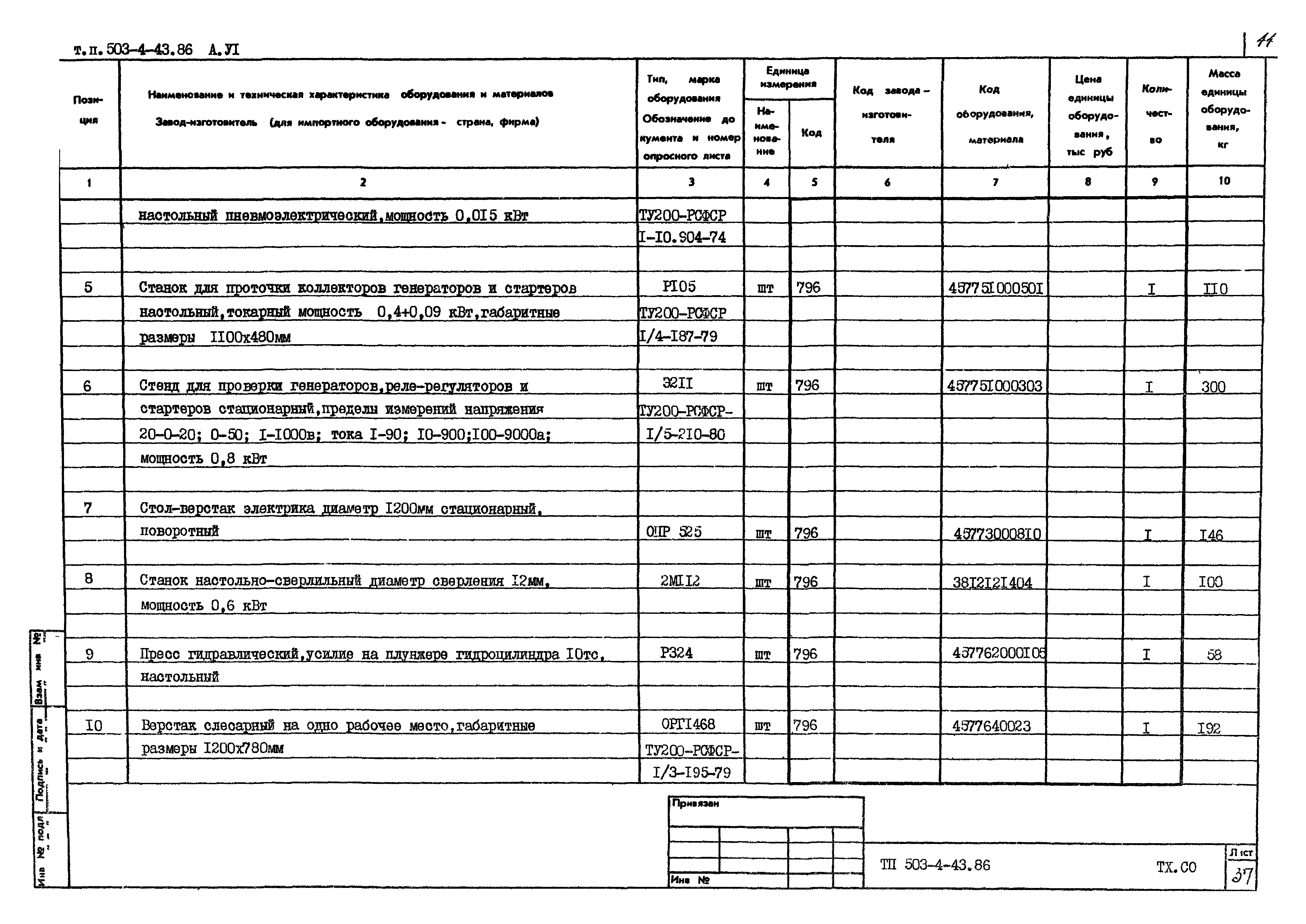 Типовой проект 503-4-43.86