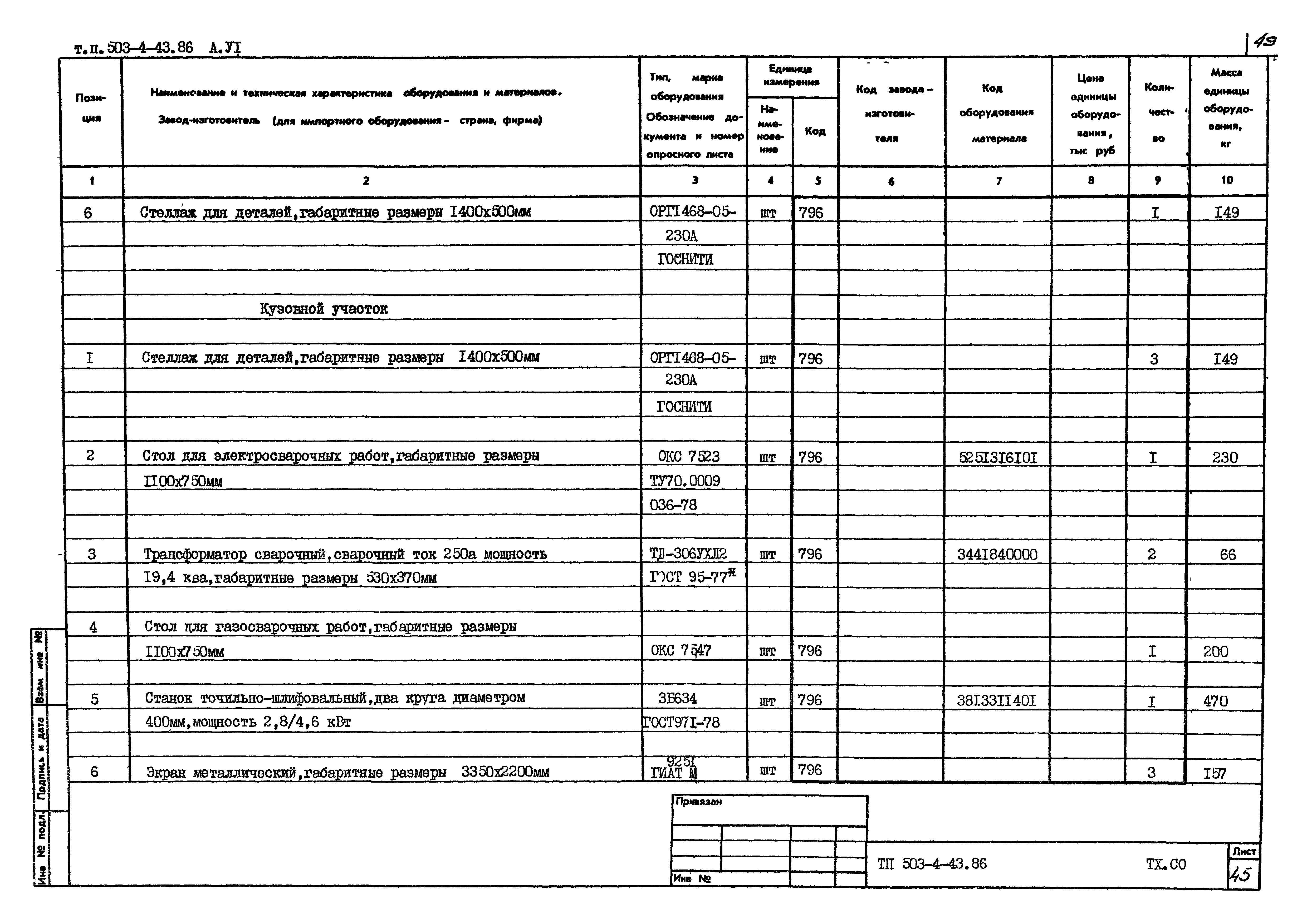 Типовой проект 503-4-43.86