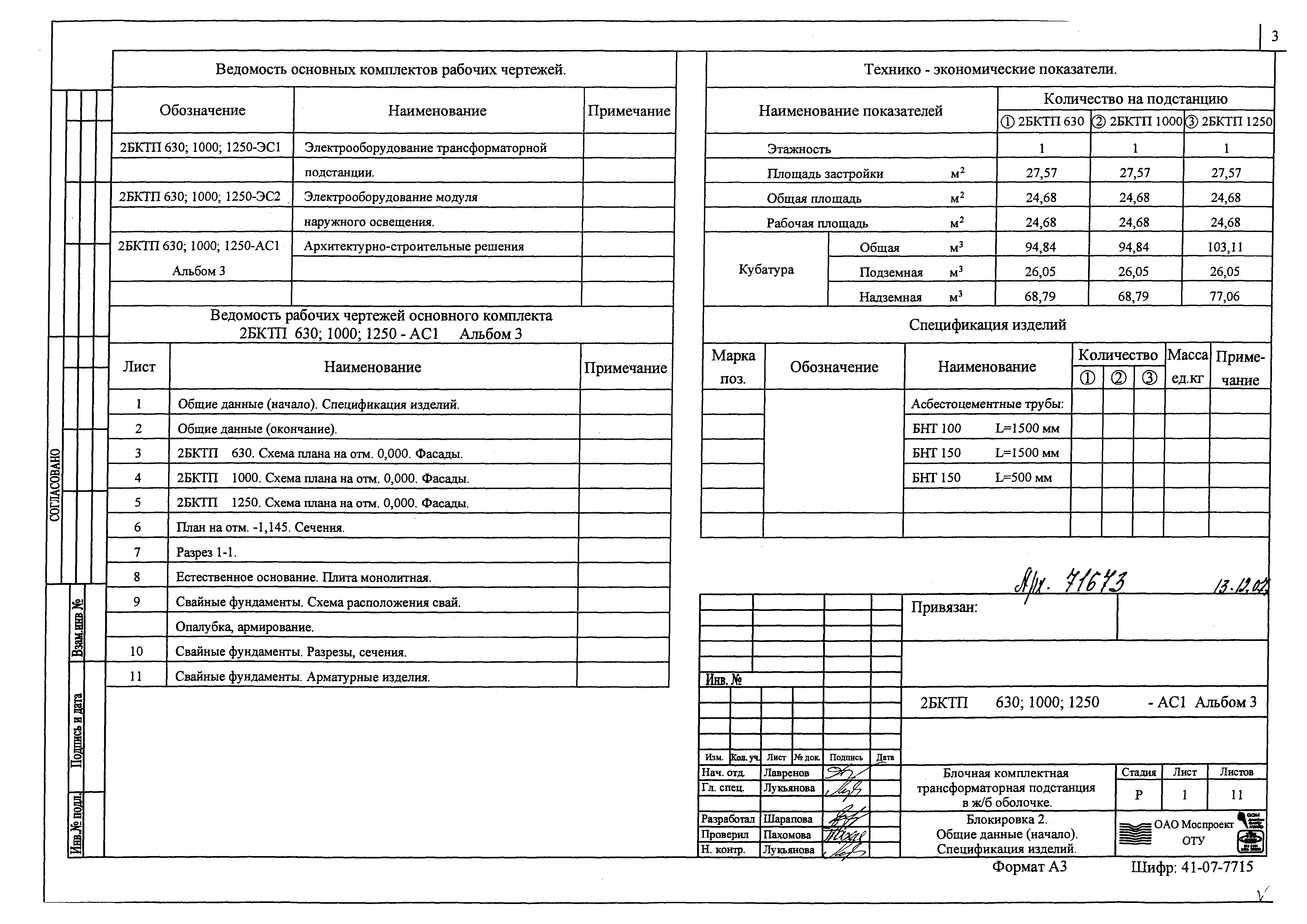 Типовой проект 2БКТП-1000