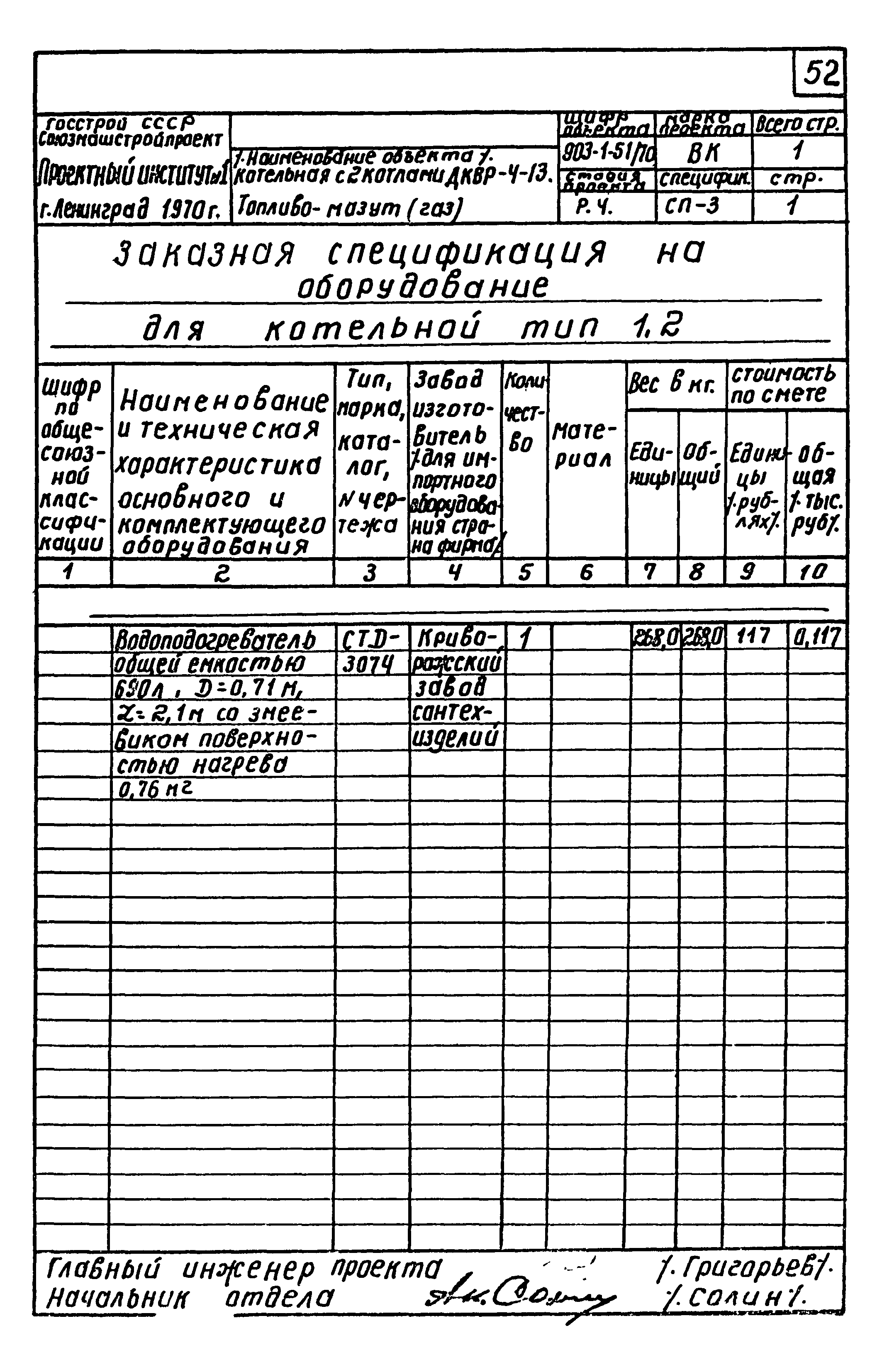 Типовой проект 903-1-51/70