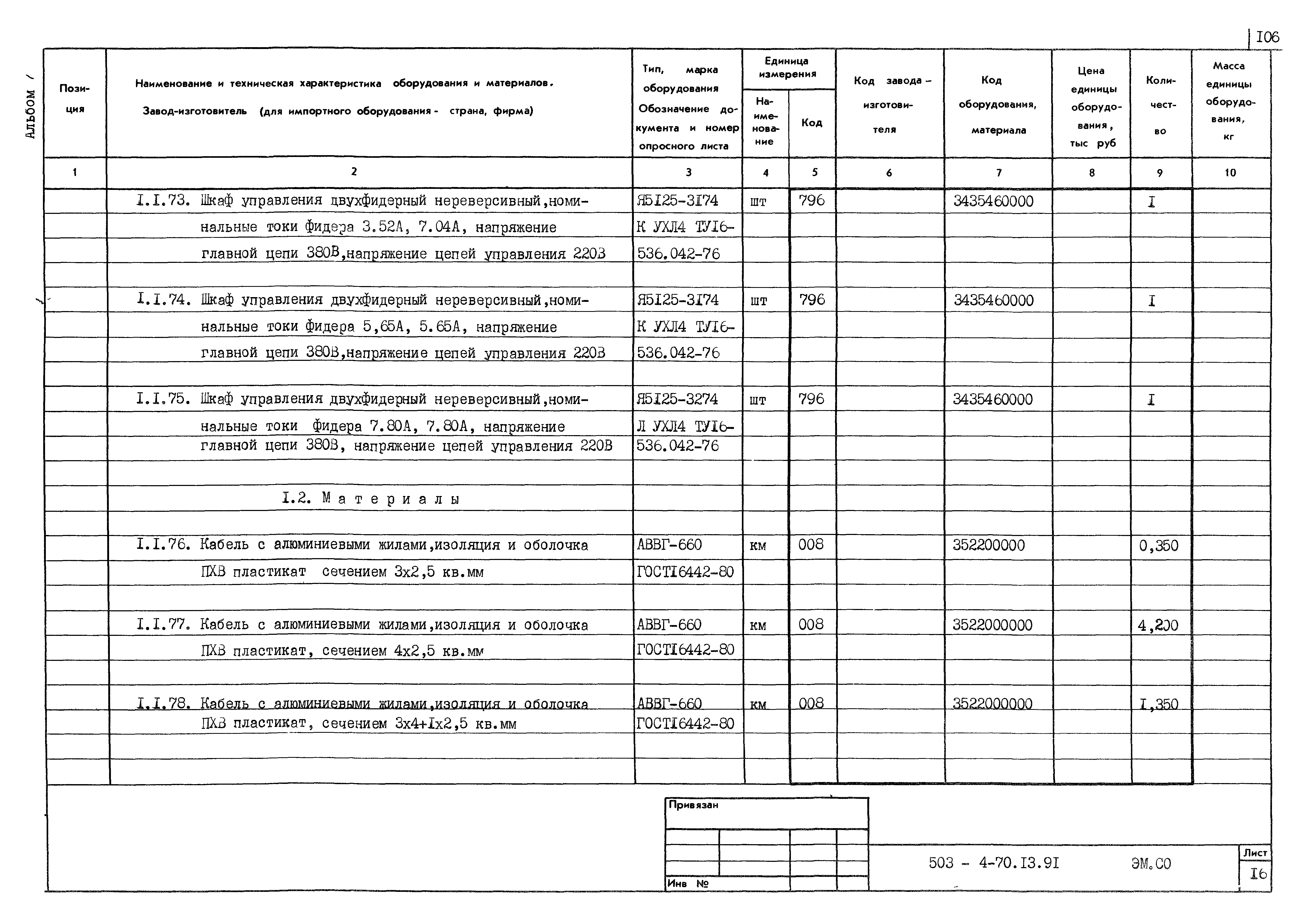 Типовой проект 503-4-70.13.91