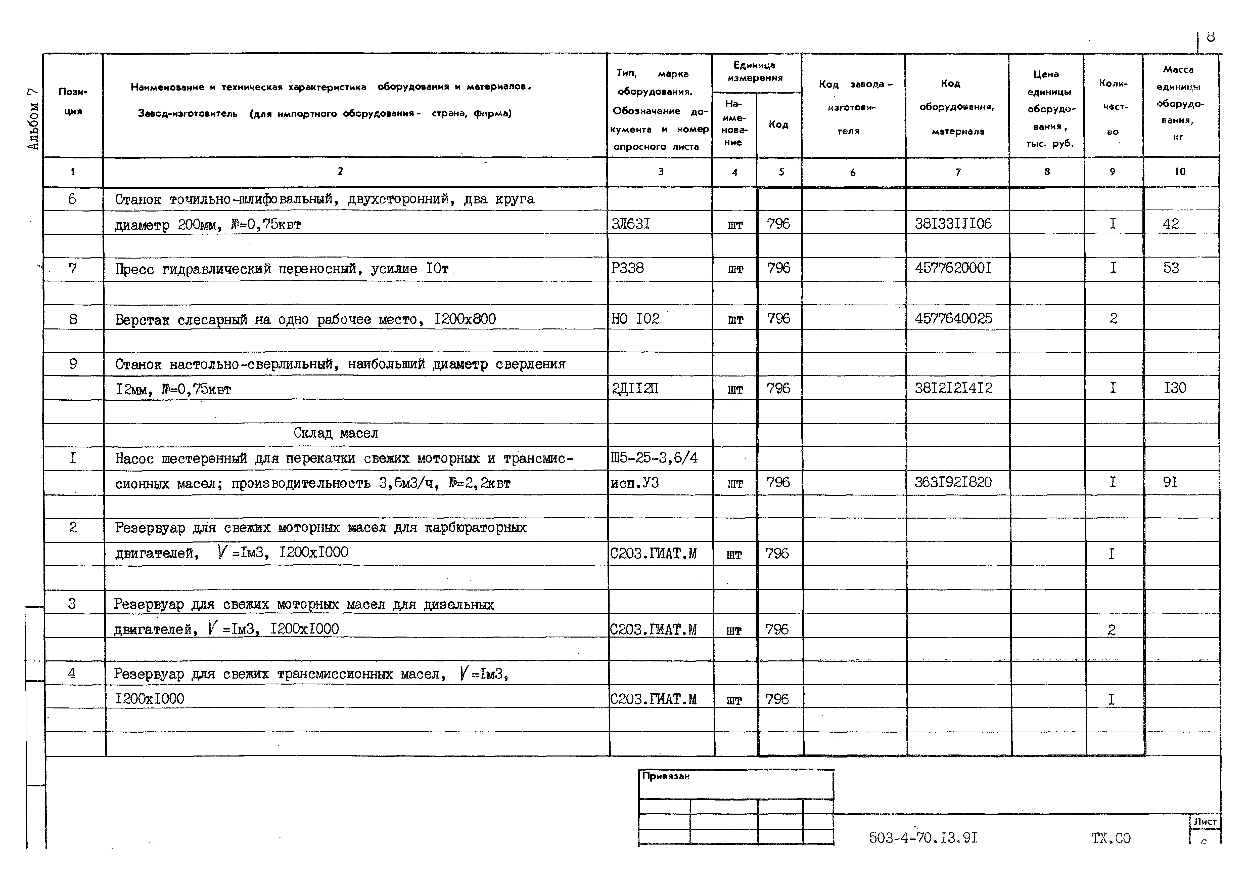 Типовой проект 503-4-70.13.91