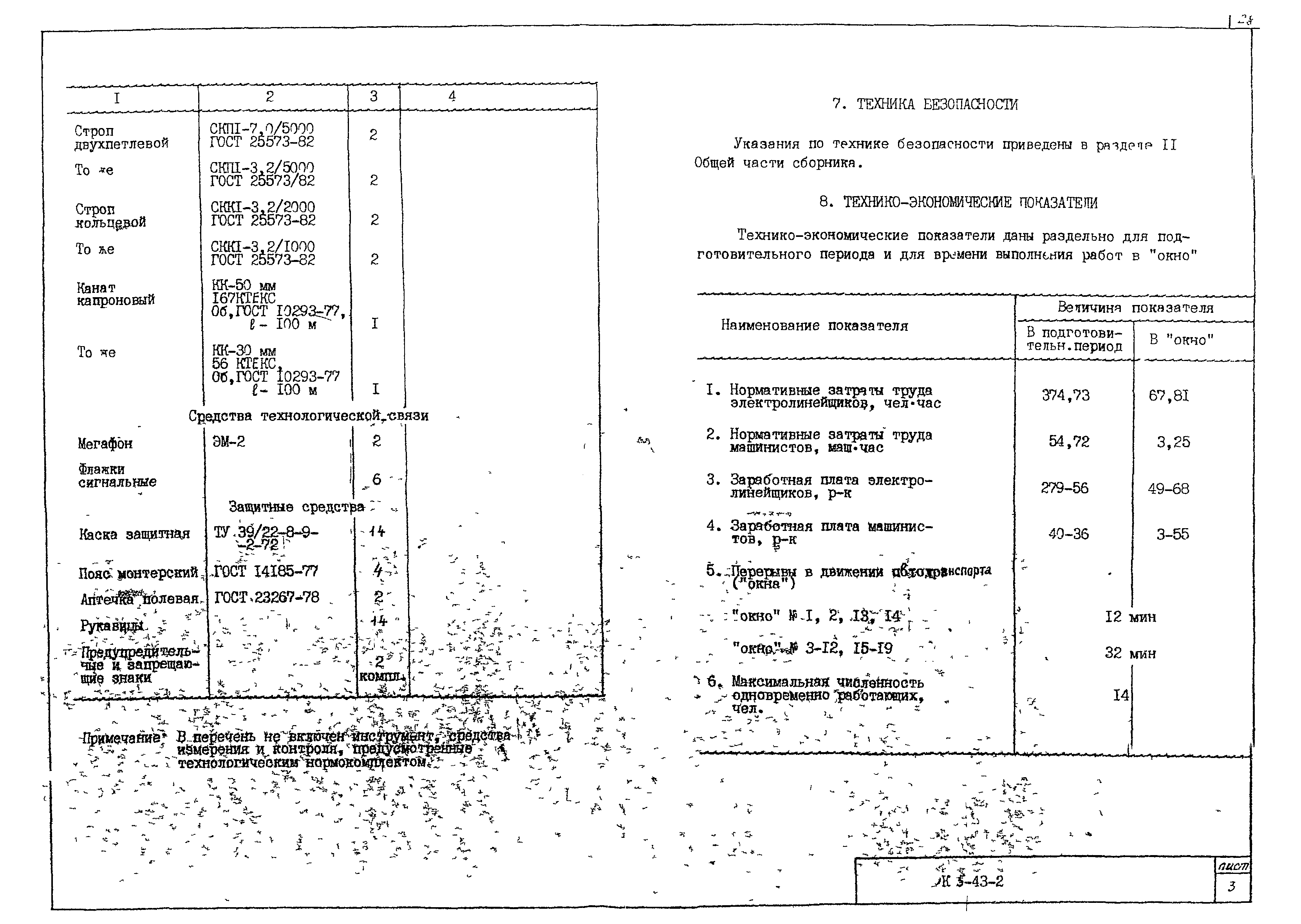 Технологическая карта К-5-43-2