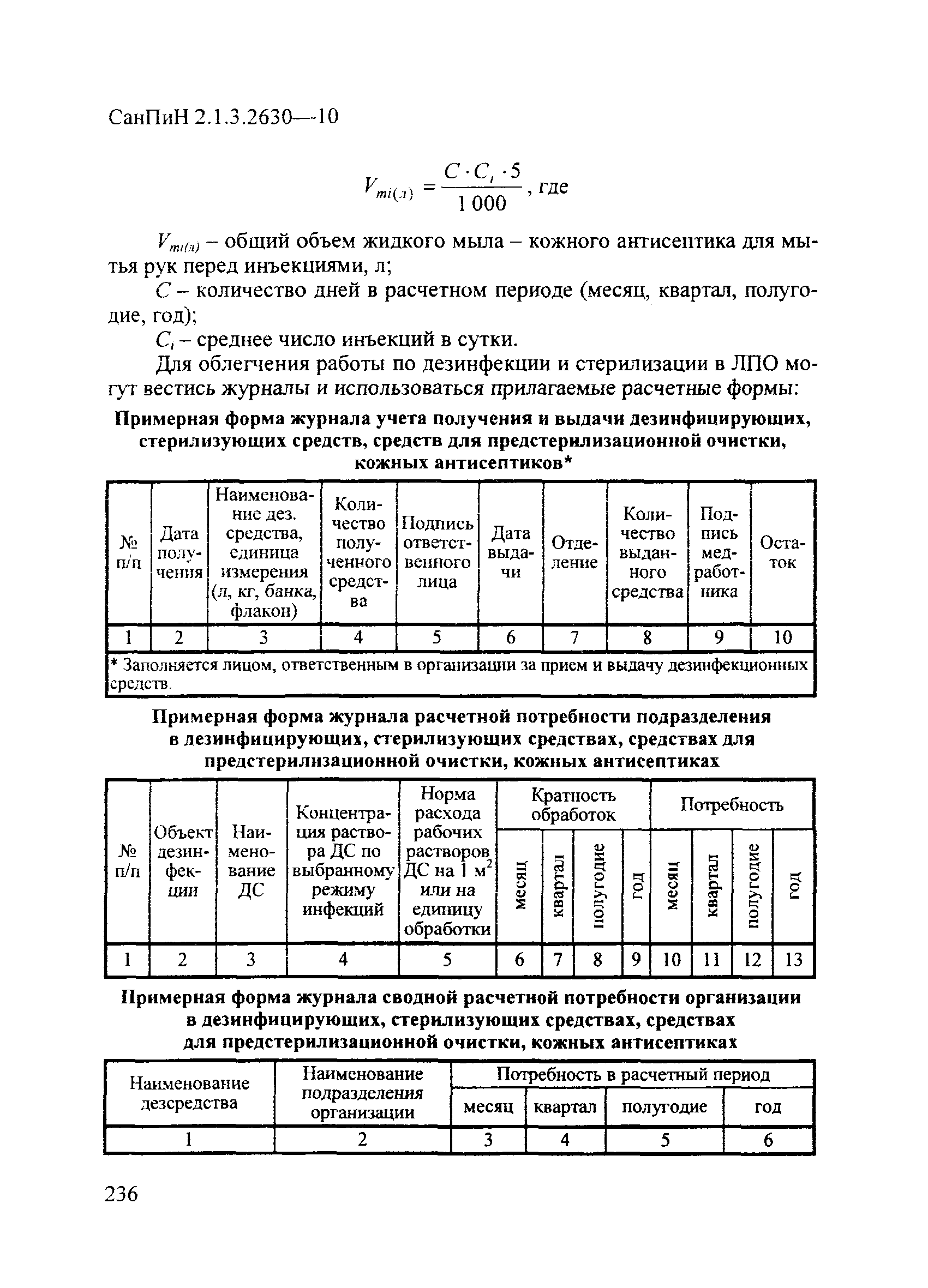 СанПиН 2.1.3.2630-10