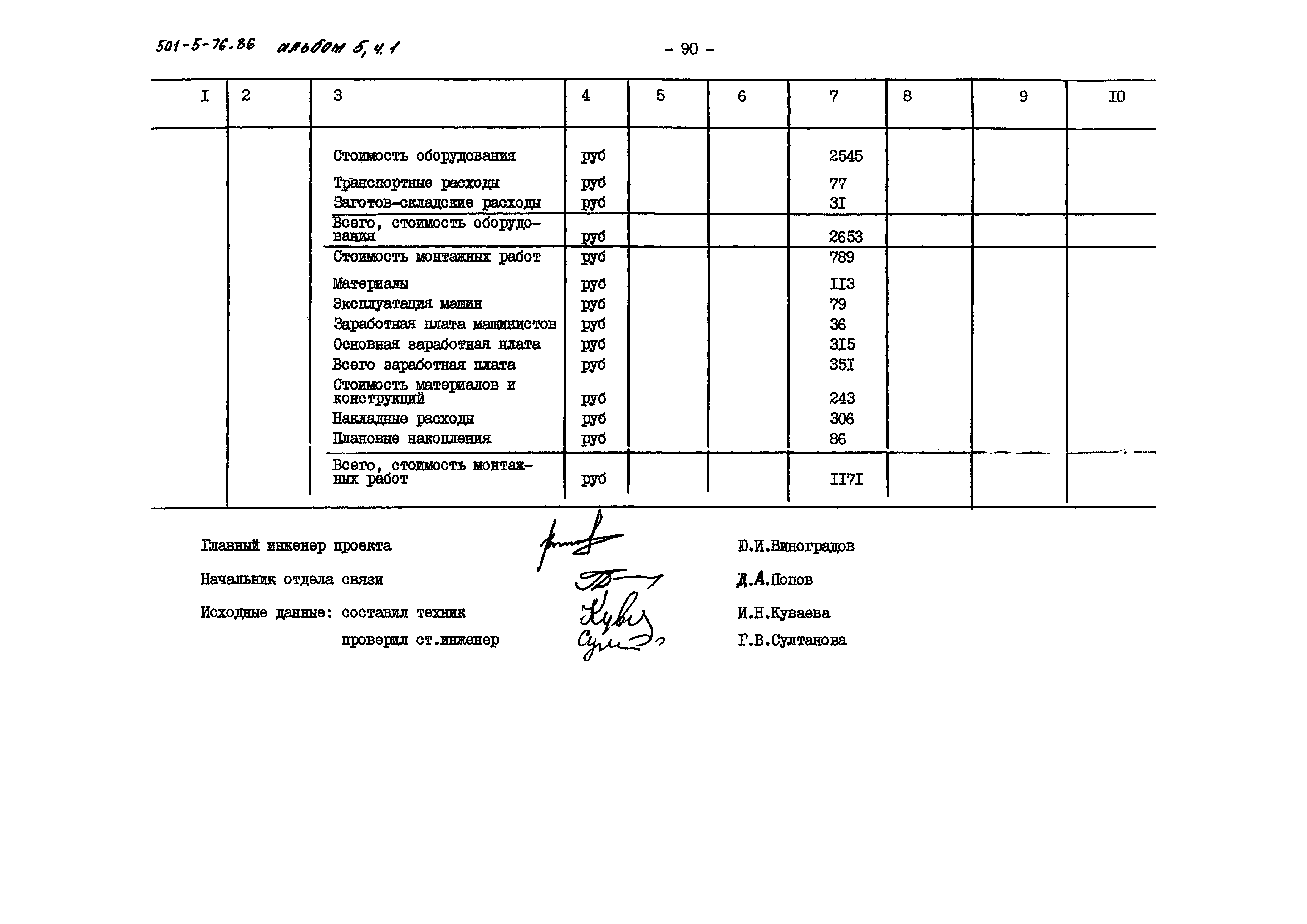Типовой проект 501-5-76.86